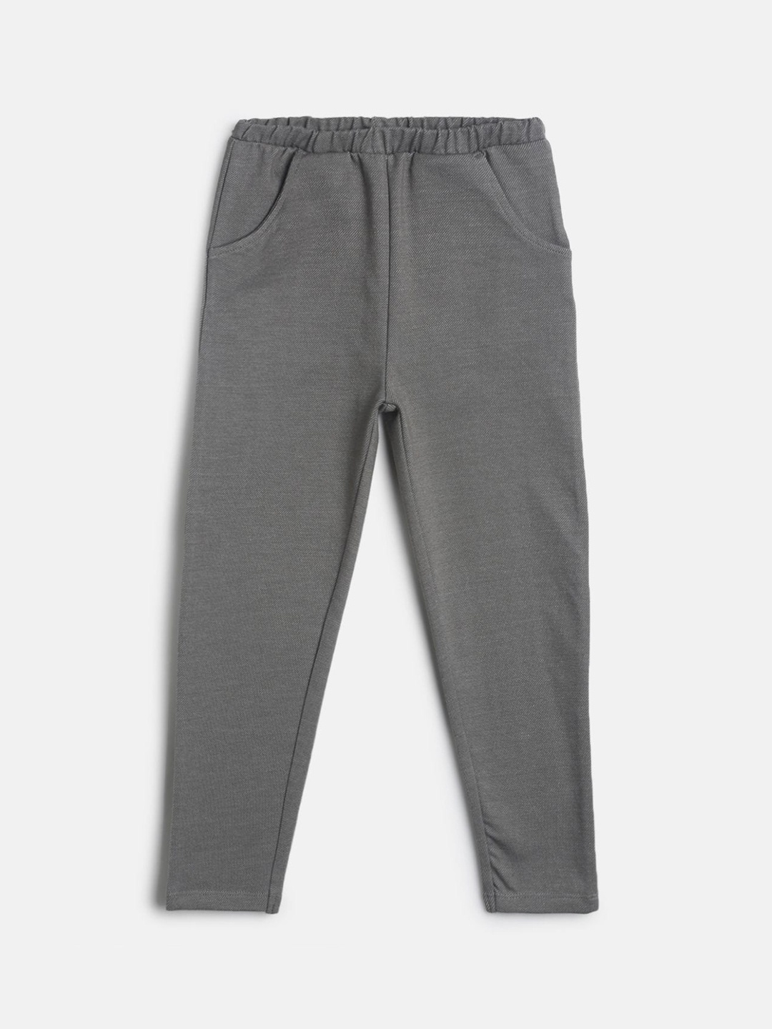 

MINI KLUB Girls Grey Cotton Knit Track Pants