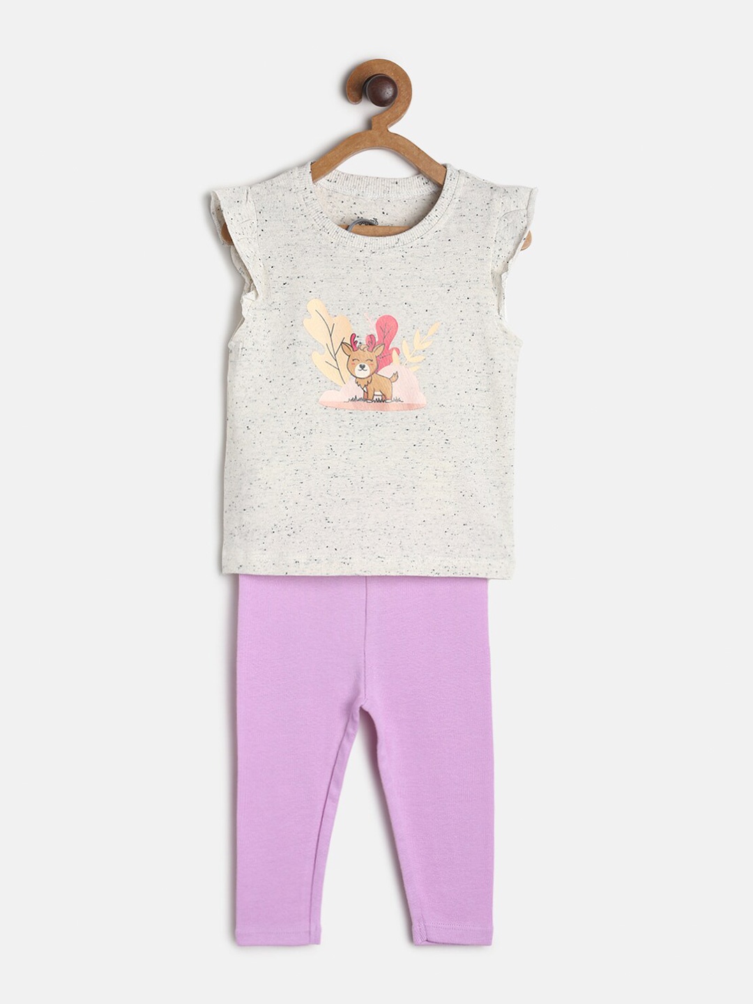 

MINI KLUB Girls Multicoloured Printed Top with Leggings, Multi