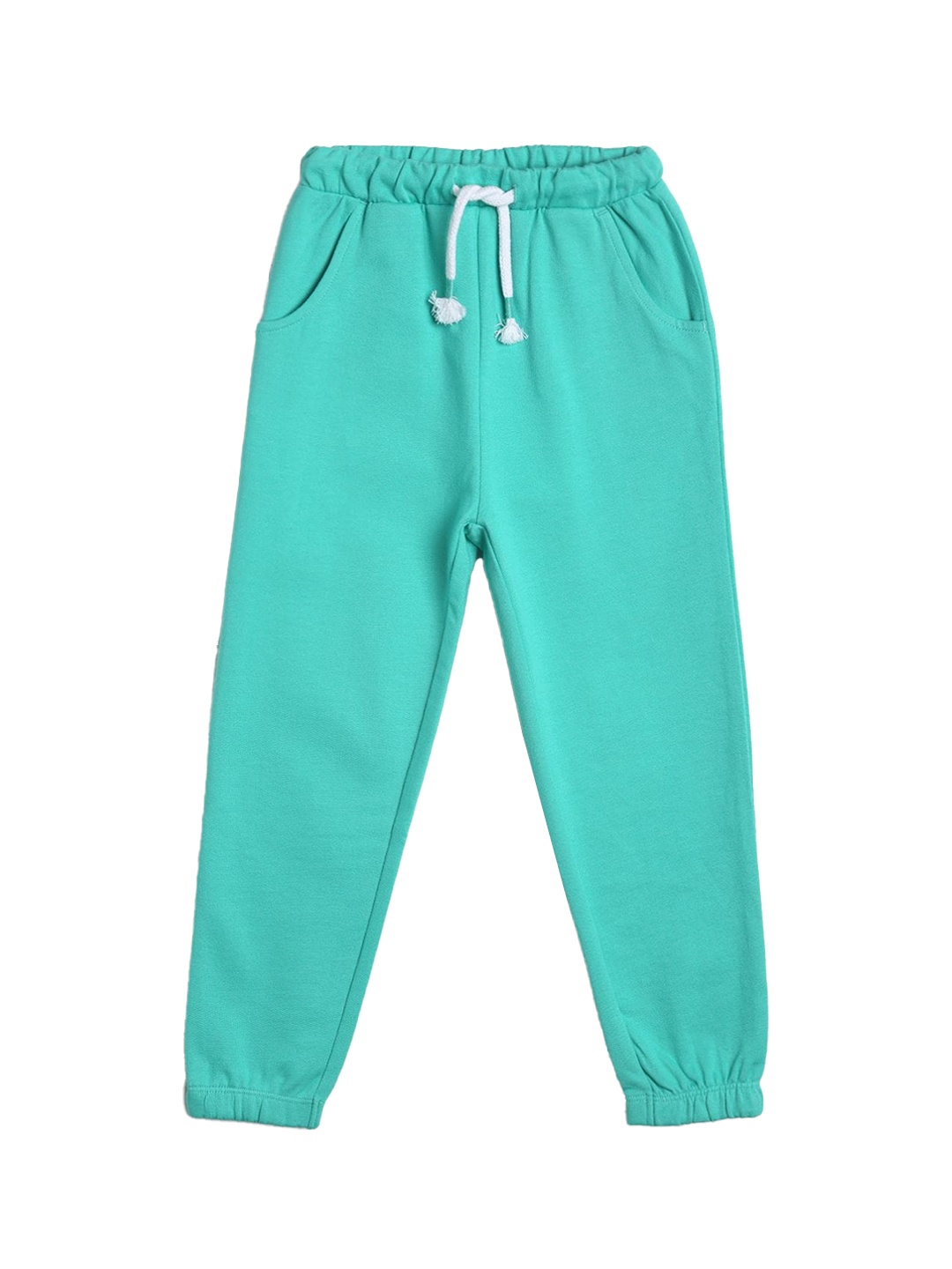 

MINI KLUB Boys Sea-Green Solid Pure Cotton Joggers