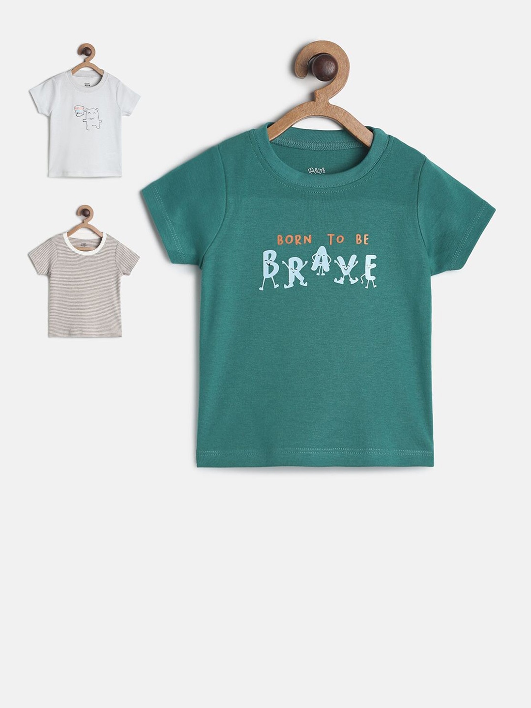 

MINI KLUB Boys Multicoloured Typography 3 Applique T-shirt, Multi