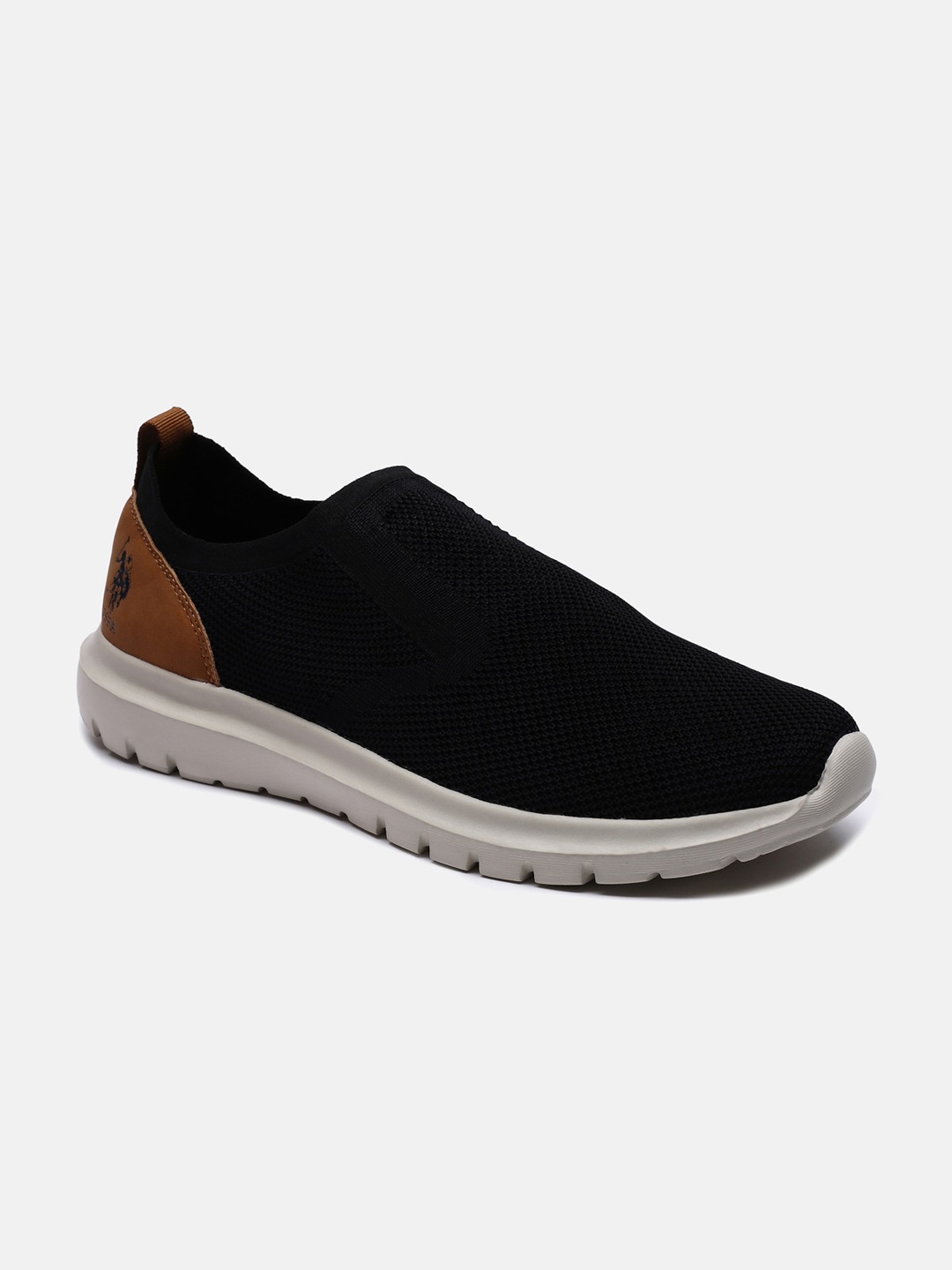 

U S Polo Assn Men Black Slip-On Sneakers