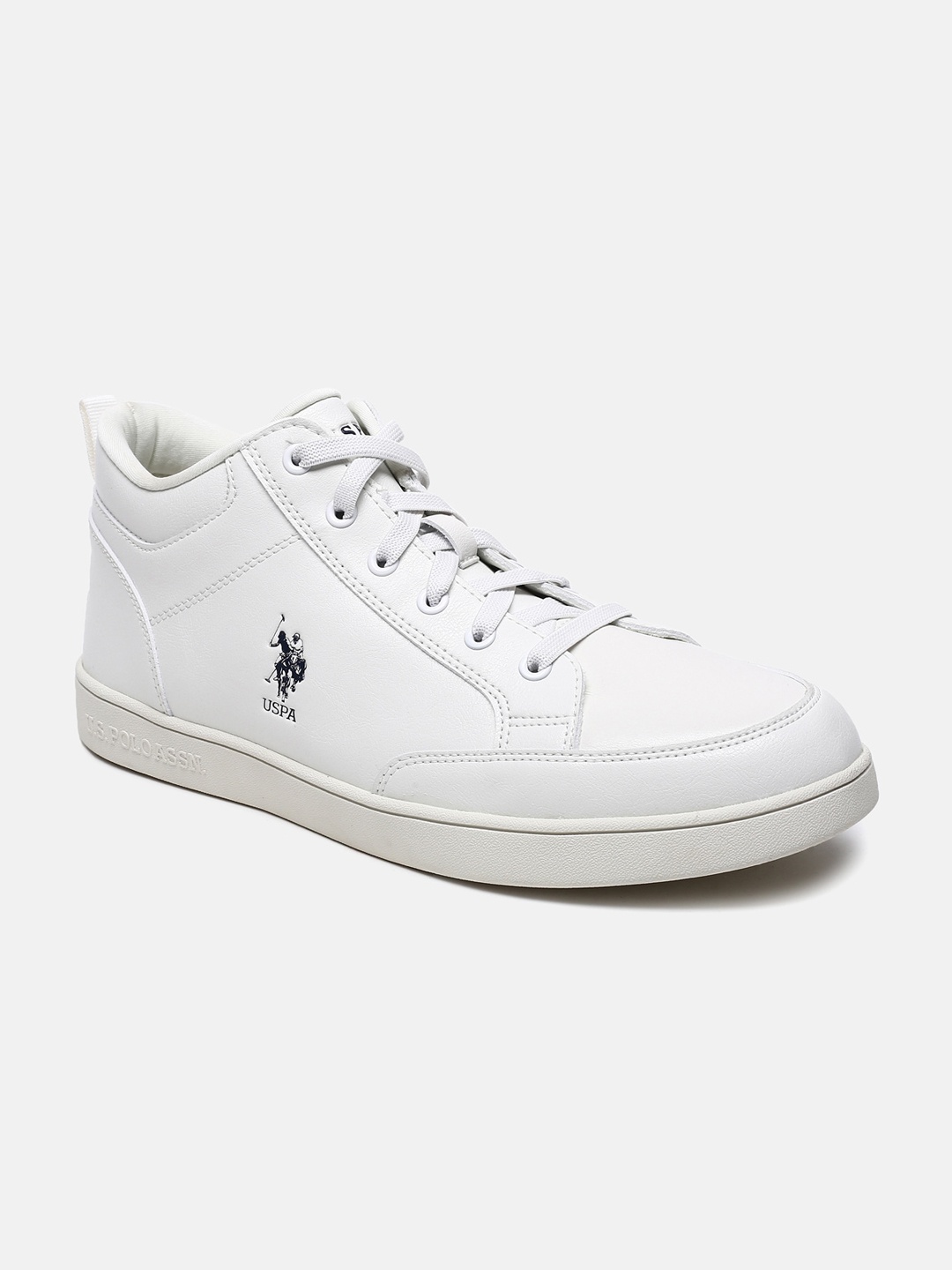 

U S Polo Assn Men Off White PU Sneakers