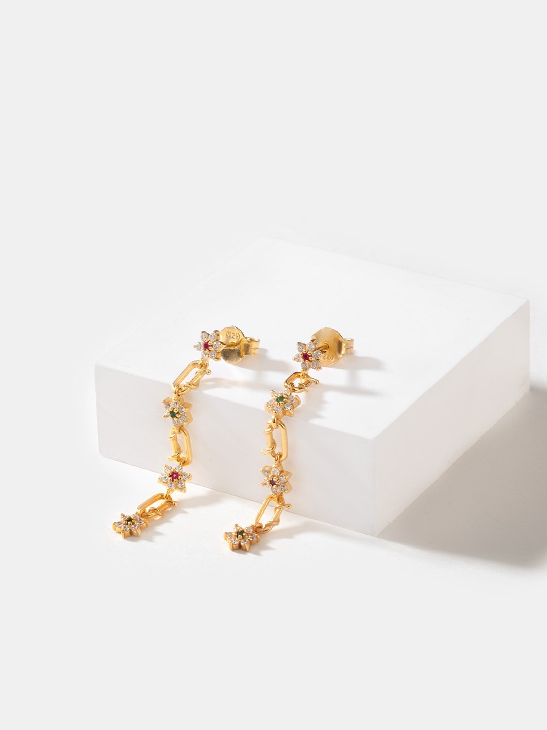 

SHAYA Gold-Toned Contemporary Drop Earrings