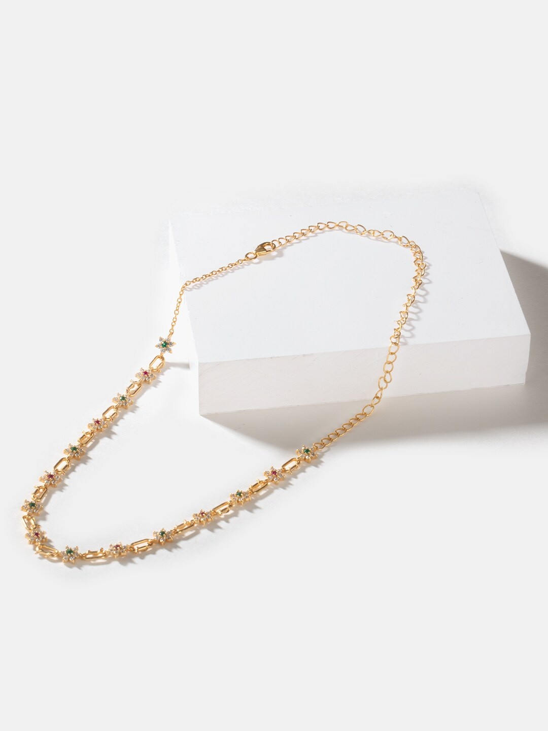 

SHAYA Gold-Toned & White Sterling Silver Gold-Plated Necklace
