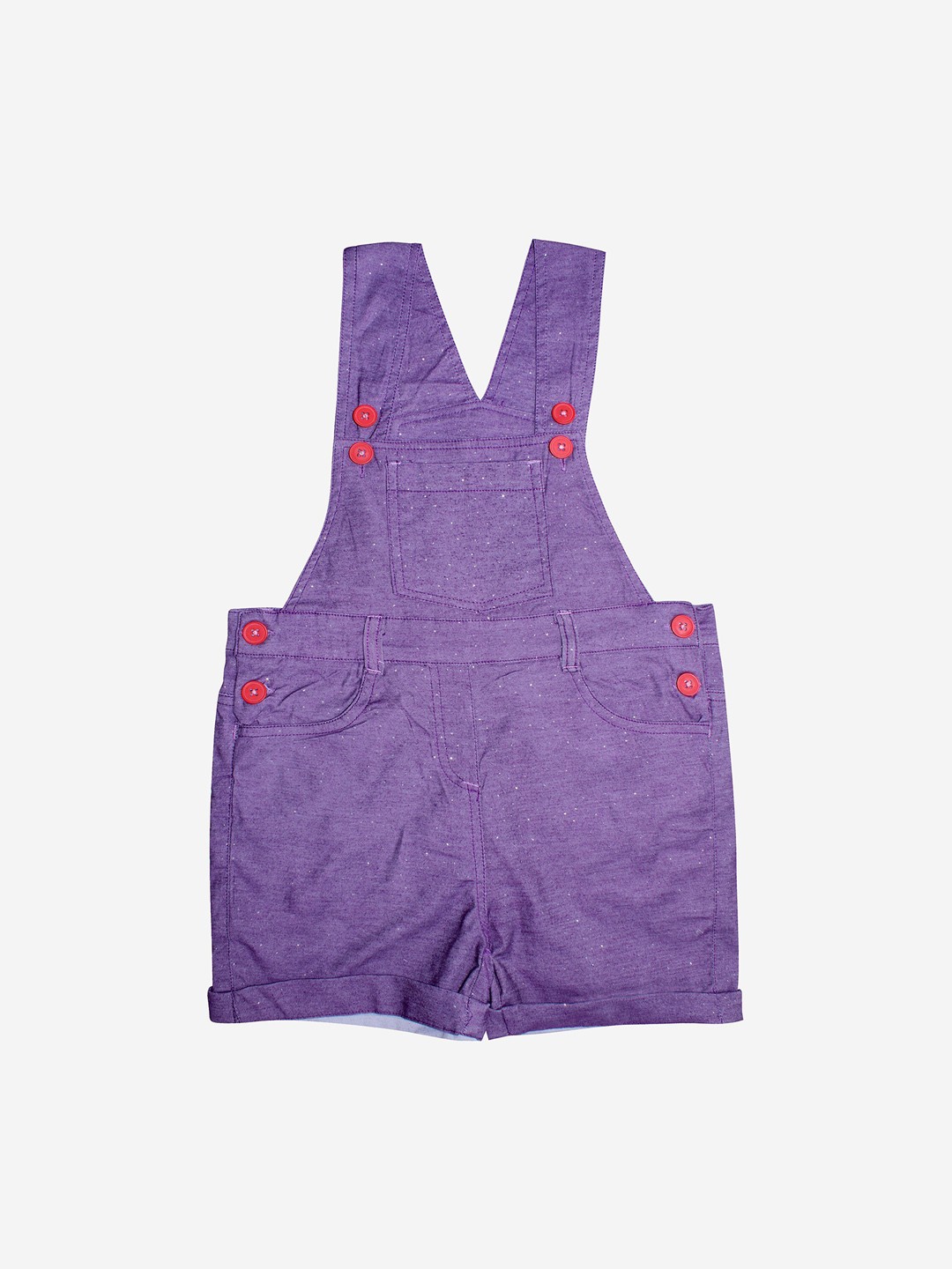 

KiddoPanti Girls Purple Solid Pure Cotton Dungarees