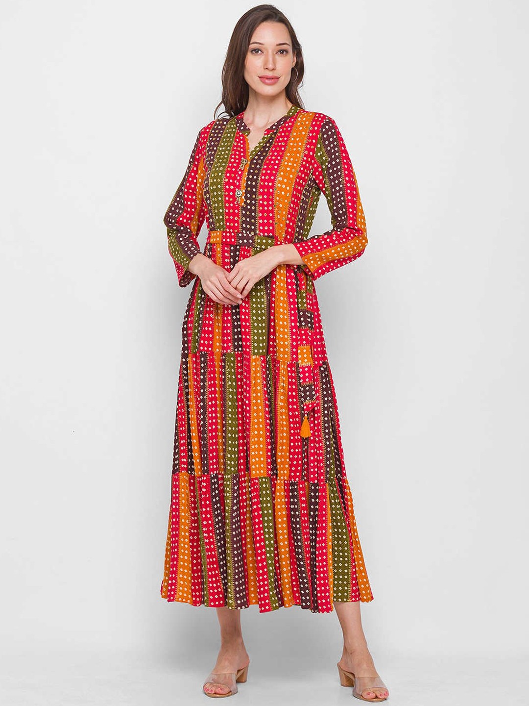 

ZOLA Women Orange Bandhani Print Dress