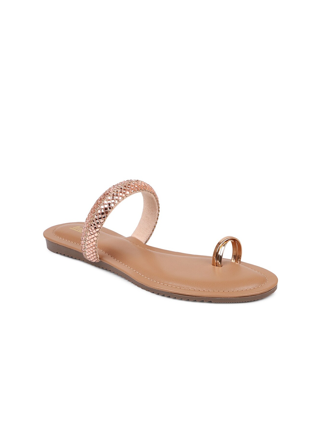 

Inc 5 Women Copper-Toned & Copper-Toned Ethnic Comfort Sandals