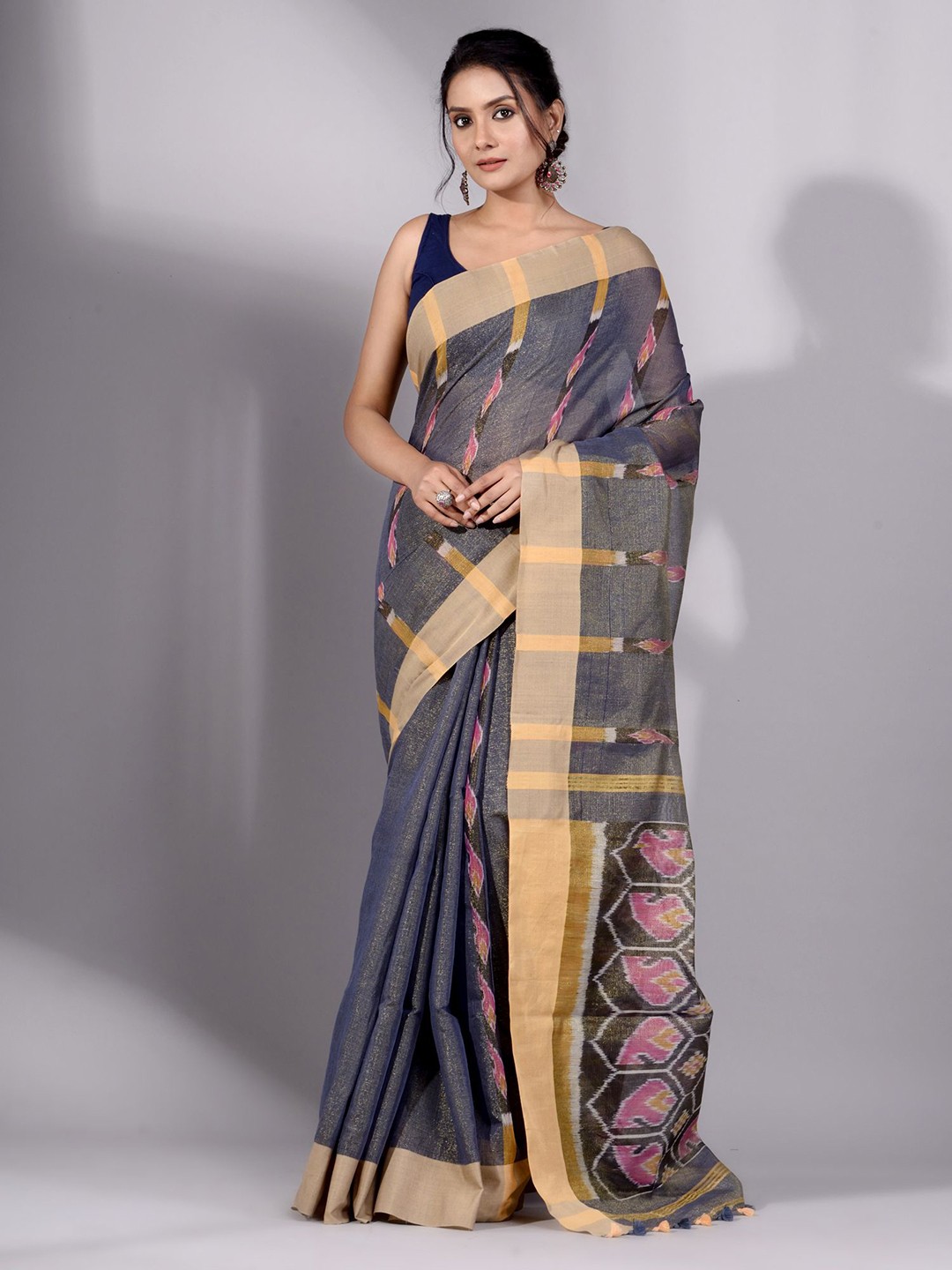 

Charukriti Women Grey Sarees