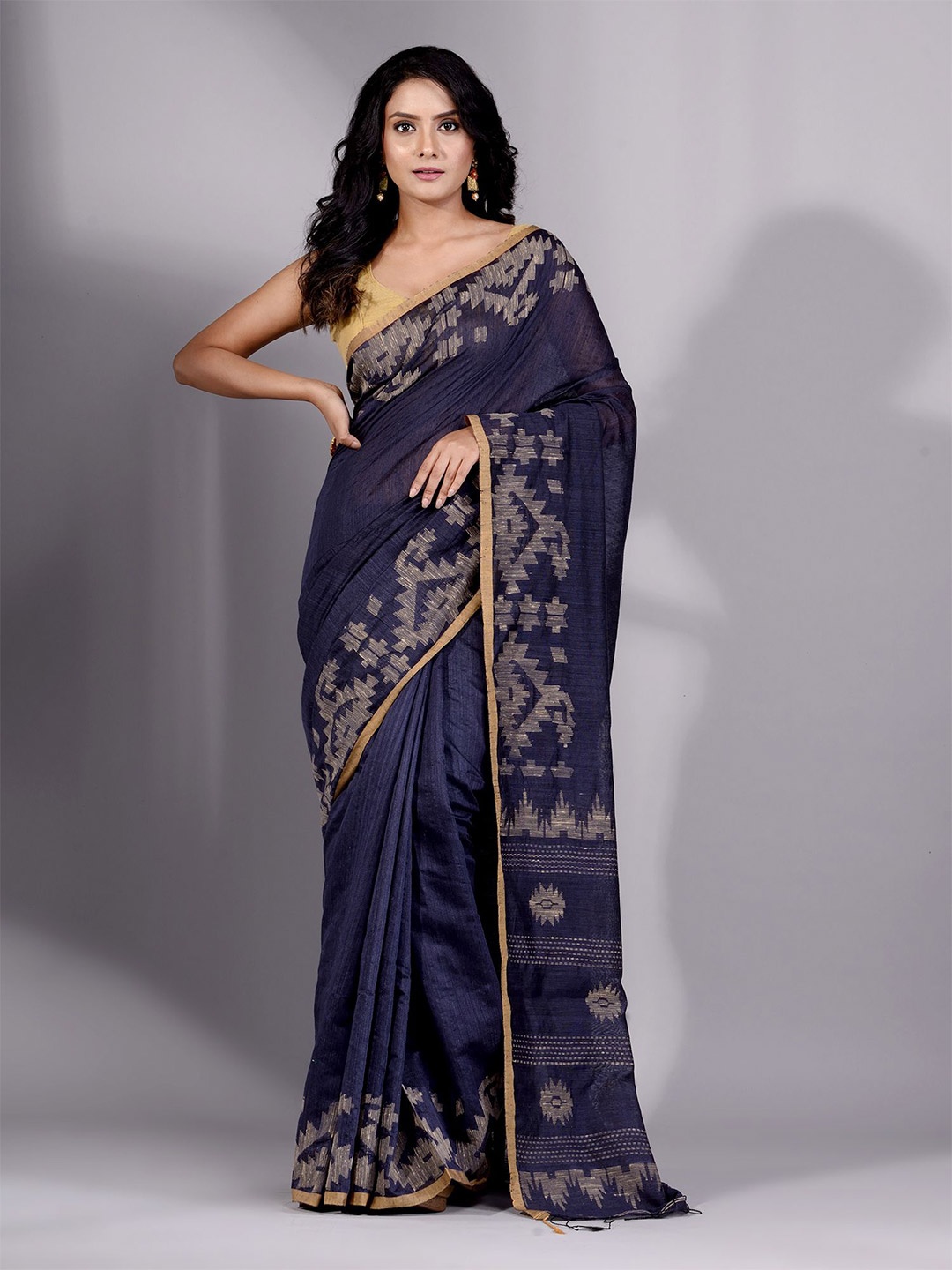 

Charukriti Women Blue Sarees