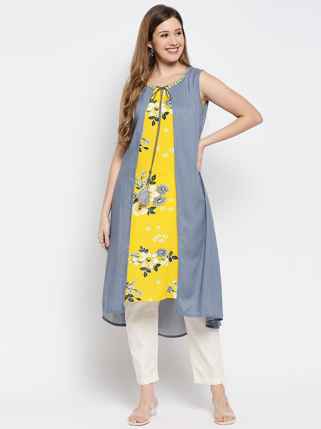 

Ethnicity Navy Blue Floral Dress