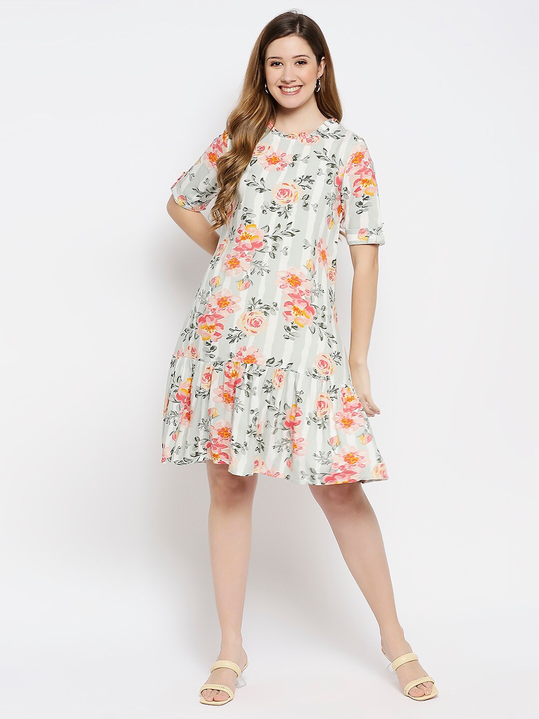 

Ethnicity Coral Floral Ethnic Dress