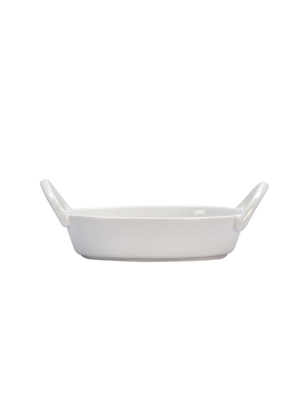

Athome by Nilkamal White Solid Serving Platter with Handles