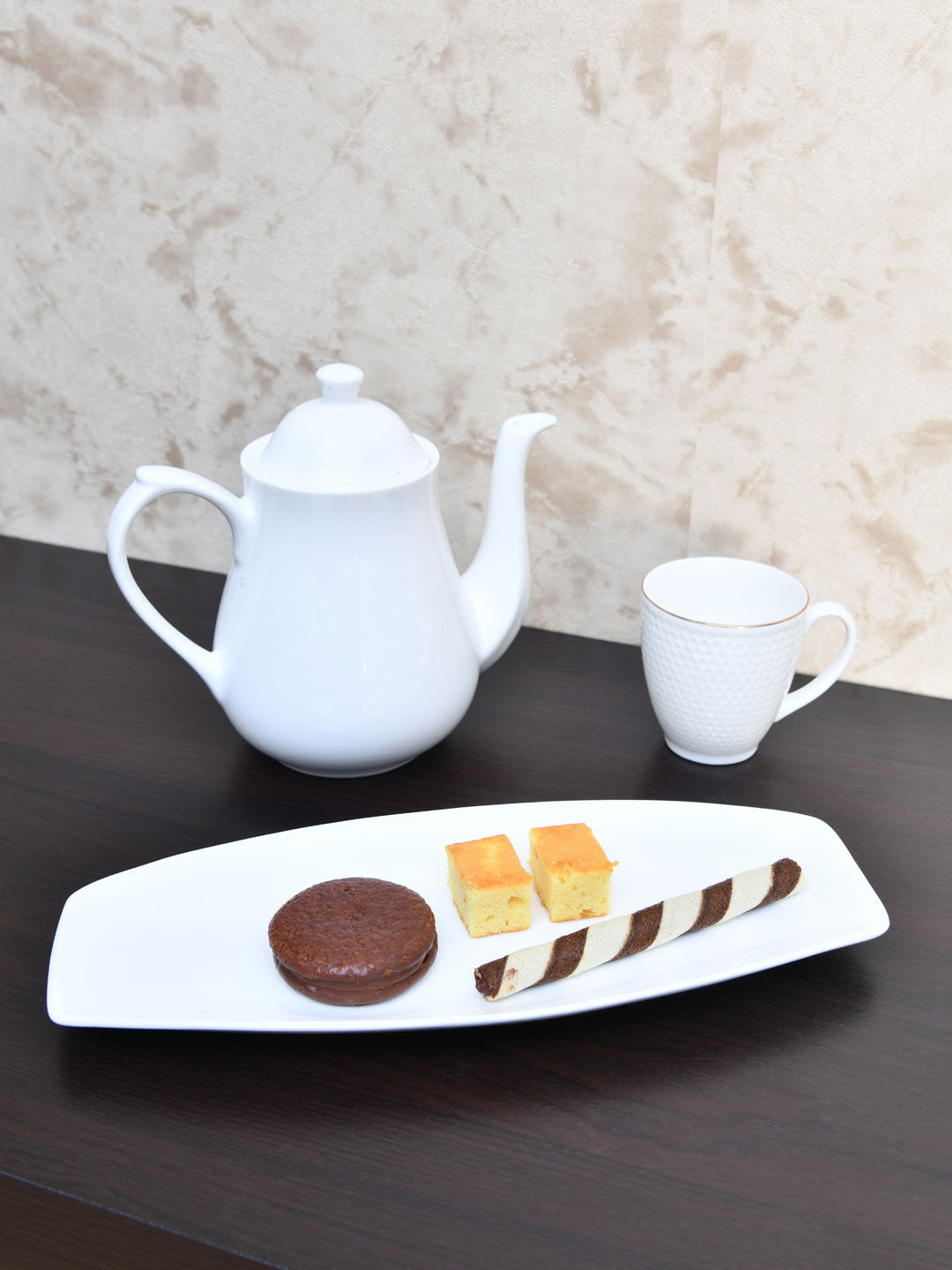 

Athome by Nilkamal White Horeca Cera Ceramic Tray