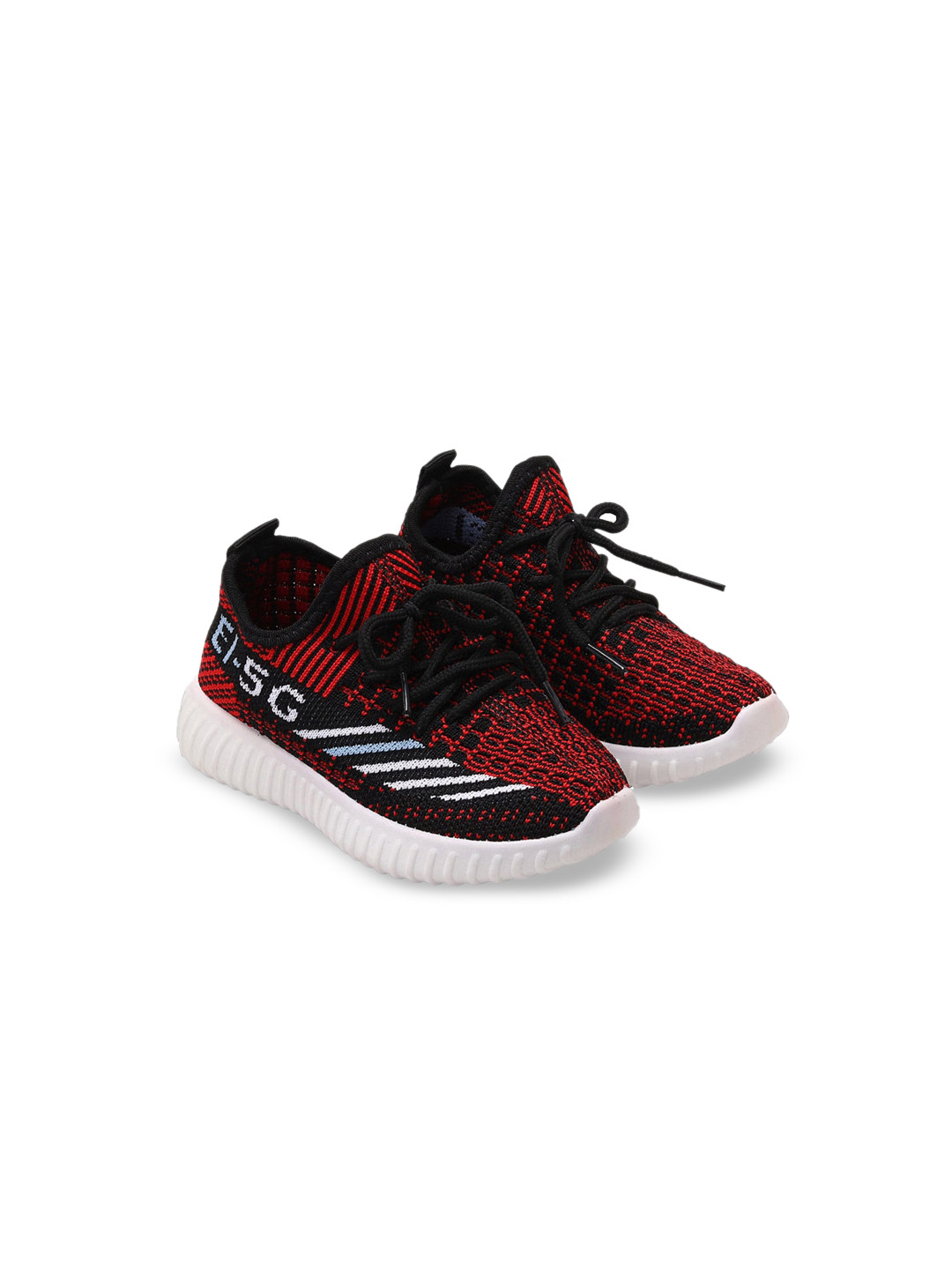 

Hopscotch Girls Red Woven Design Sneakers
