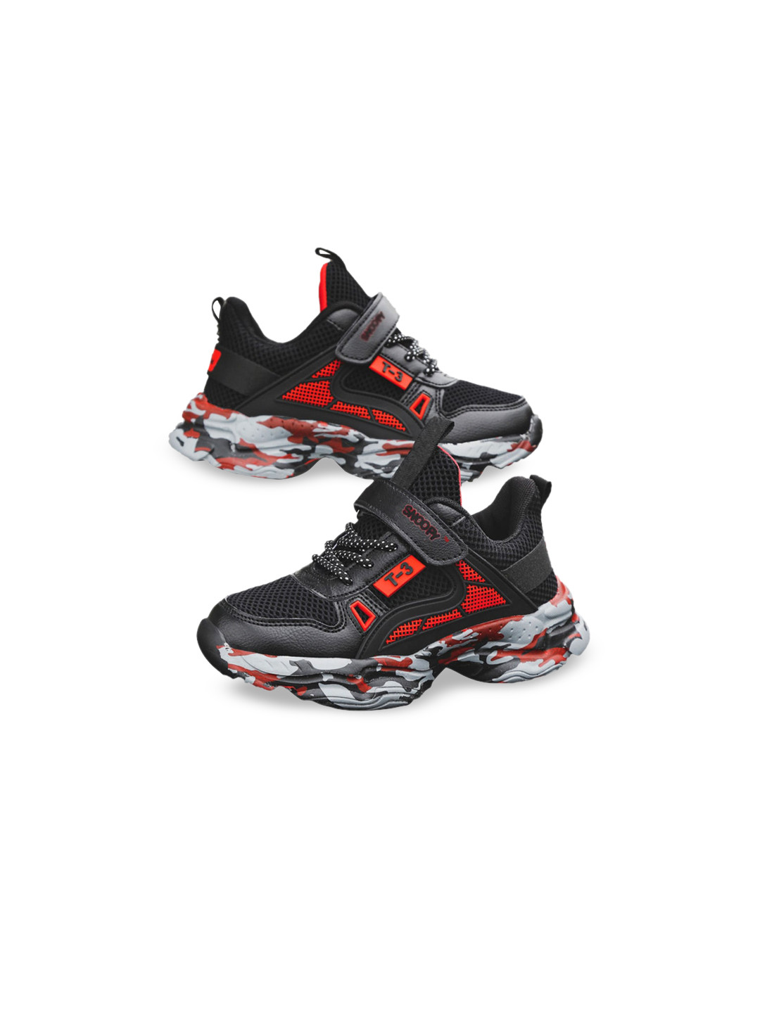 

Hopscotch Boys Black Woven Design Sneakers