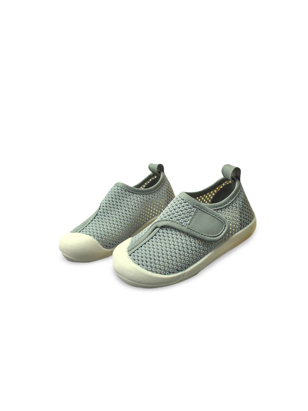 

Hopscotch Unisex Kids Grey Woven Design Slip-On Sneakers