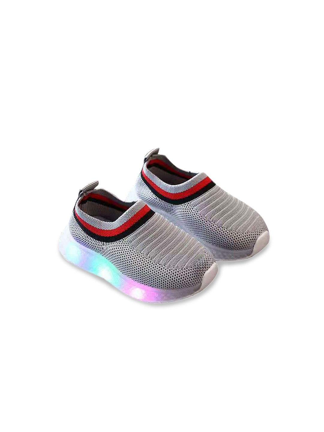 

Hopscotch Unisex Kids Grey Striped Slip-On Sneakers