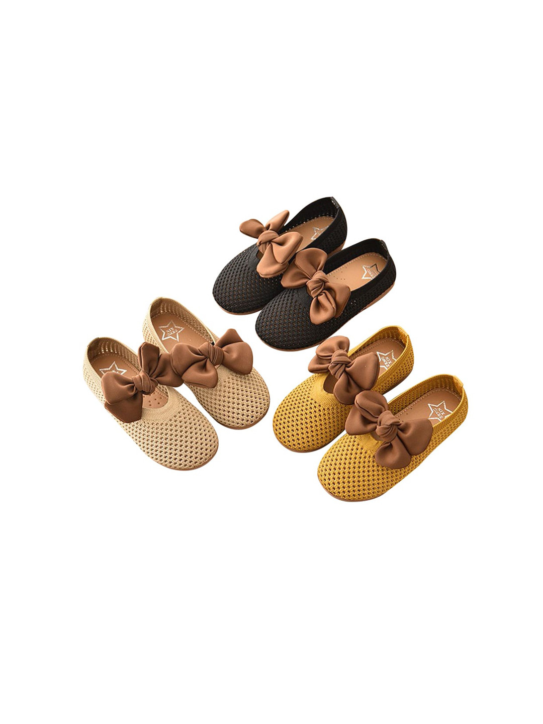 

Hopscotch Girls Black Printed Ballerinas with Bows Flats
