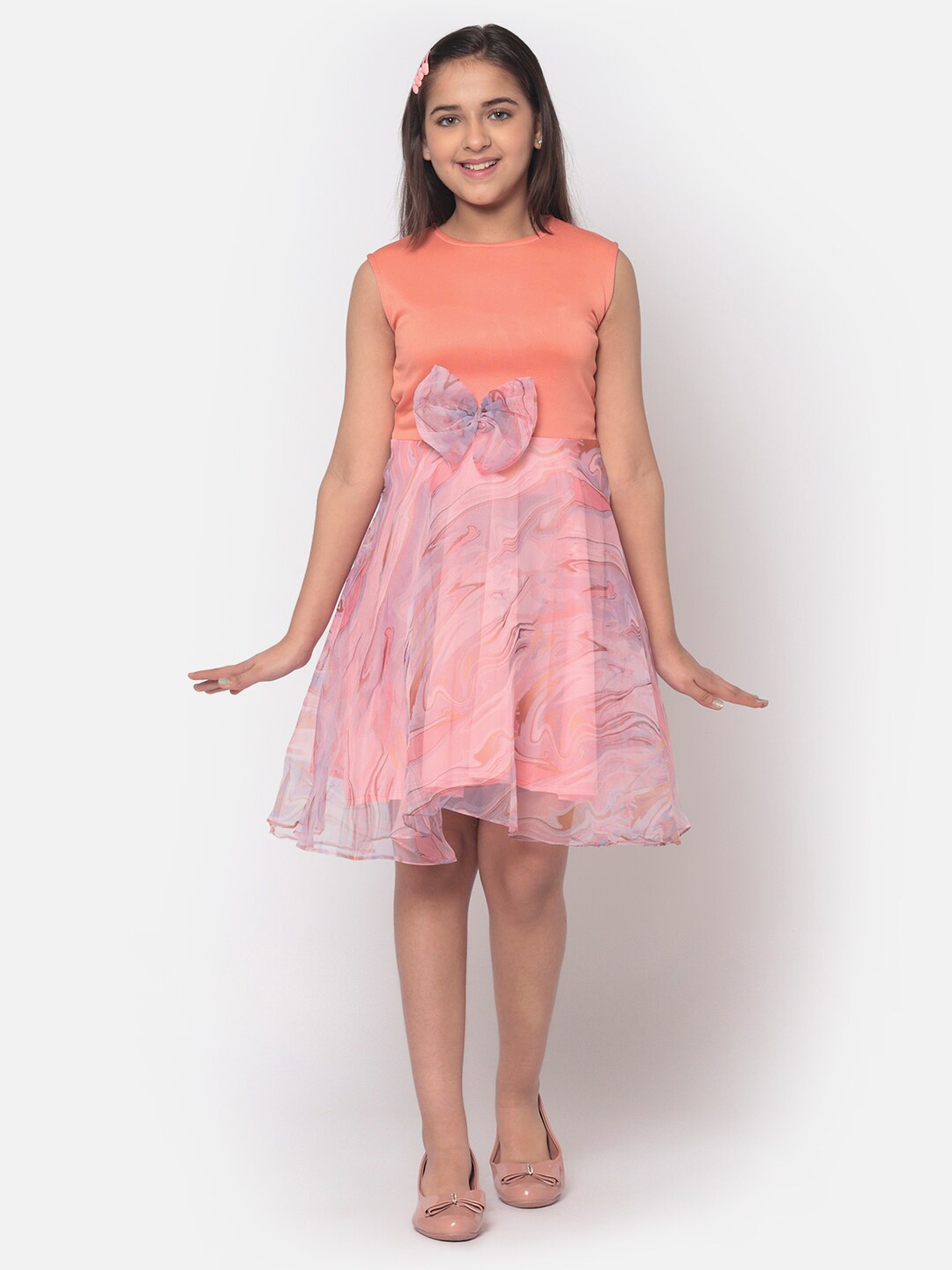 

MINOS Peach-Coloured Fit & Flare Dress