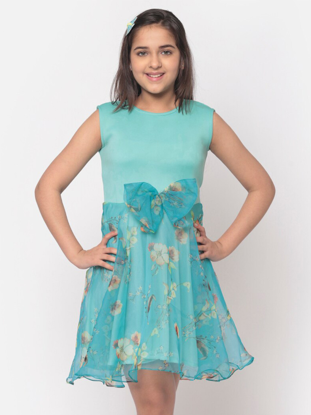 

MINOS Blue Floral Dress