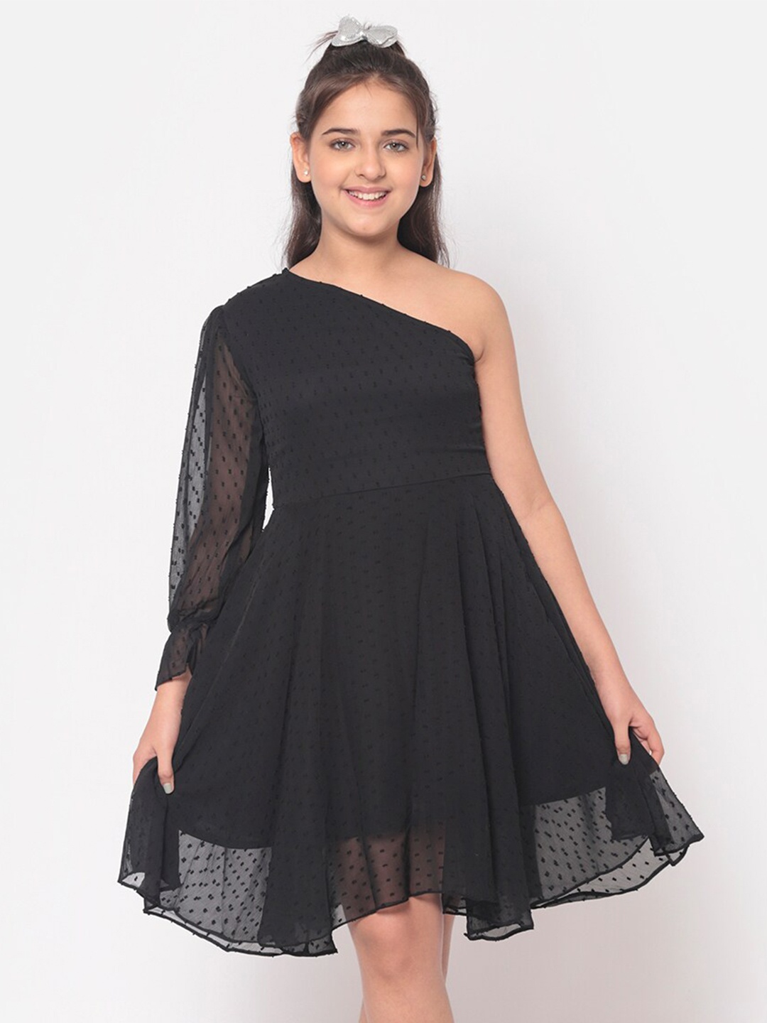 

MINOS Black Chiffon Dress