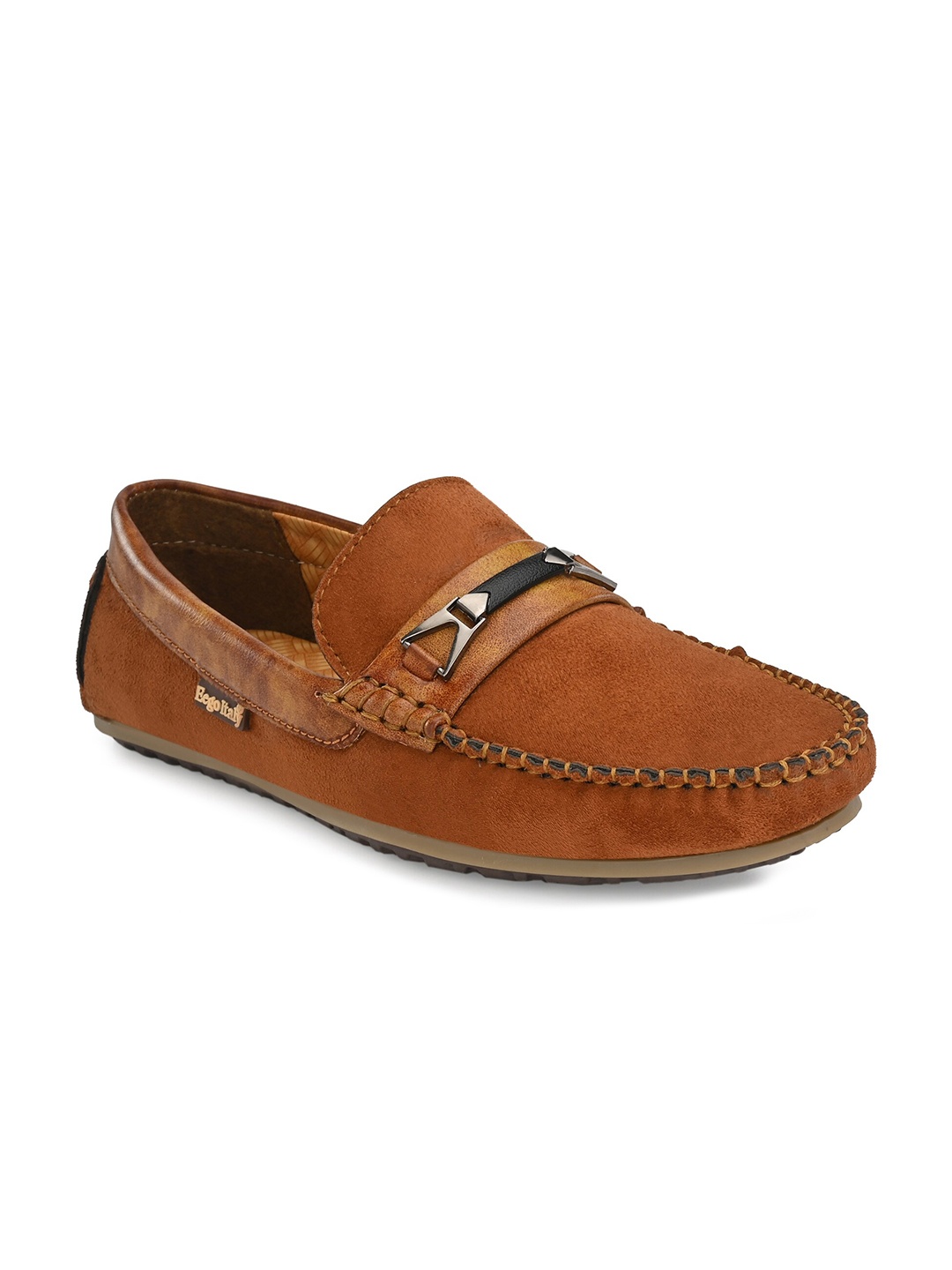 

Eego Italy Men Tan Perforations Loafers