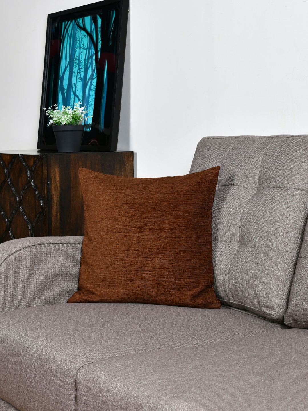 

Athome by Nilkamal Brown Square Cushion Covers