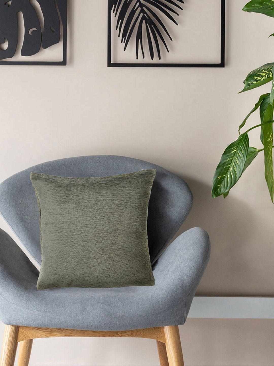 

Athome by Nilkamal Grey Square Cushion Covers