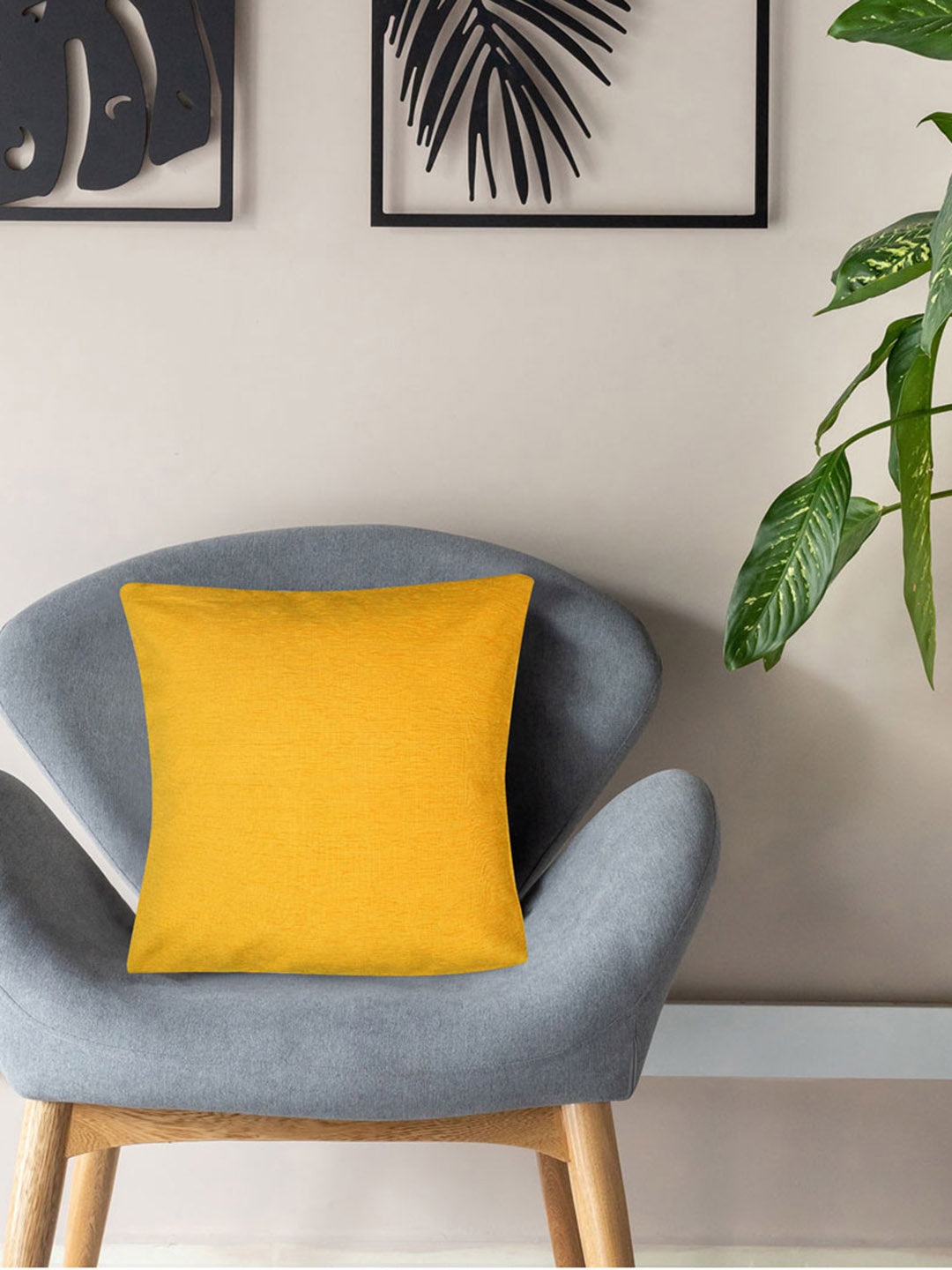 

Athome by Nilkamal Yellow Square Cushion Covers