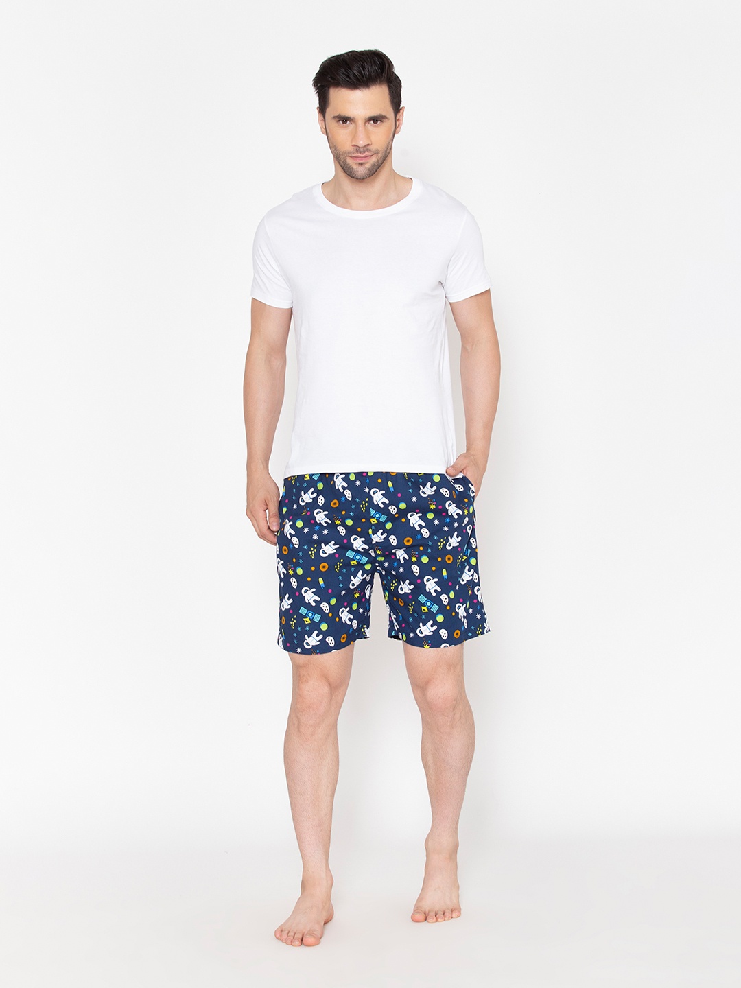 

Fluffalump Men Blue & White Night suit