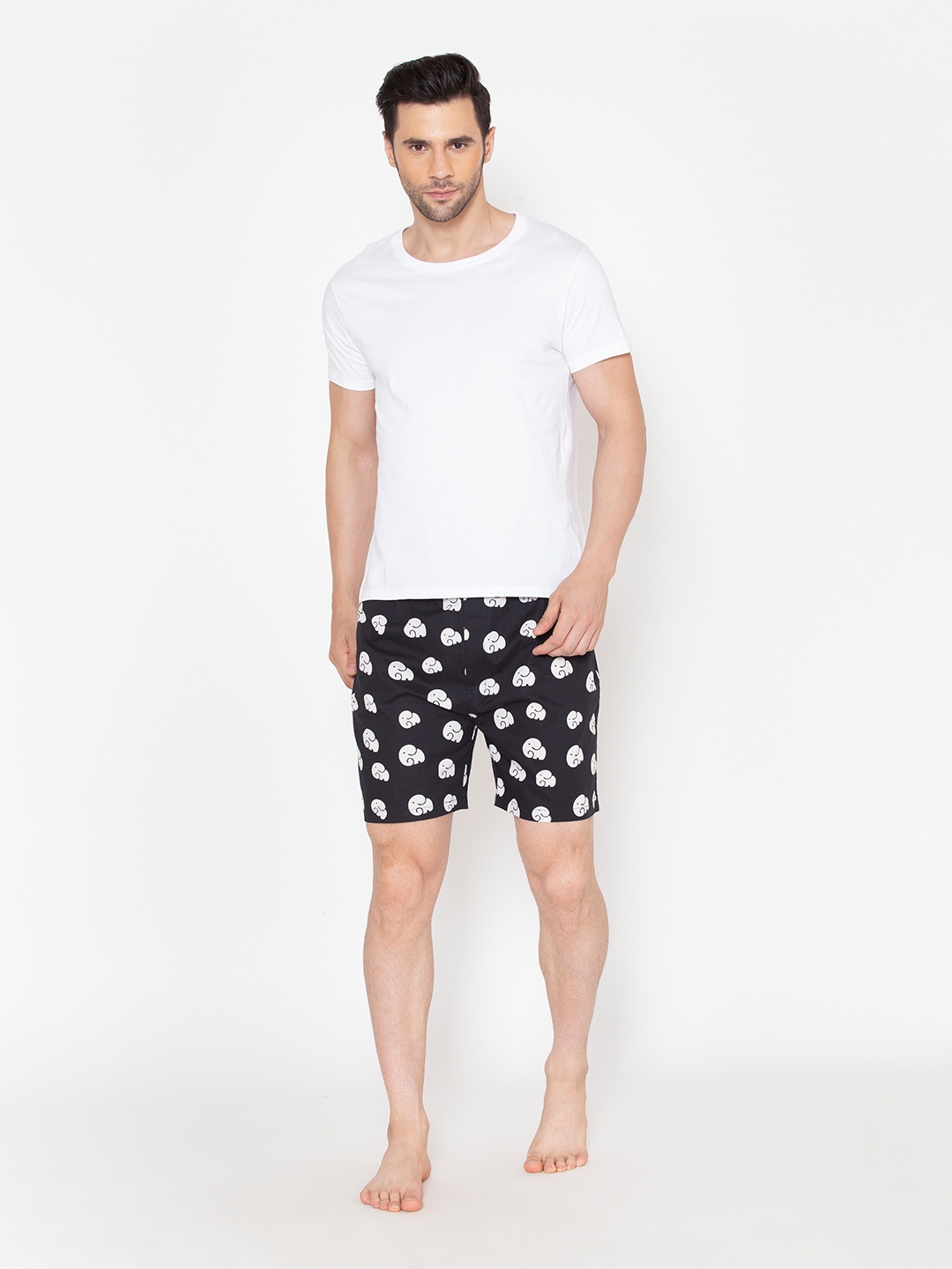

Fluffalump Men Black & White Night suit