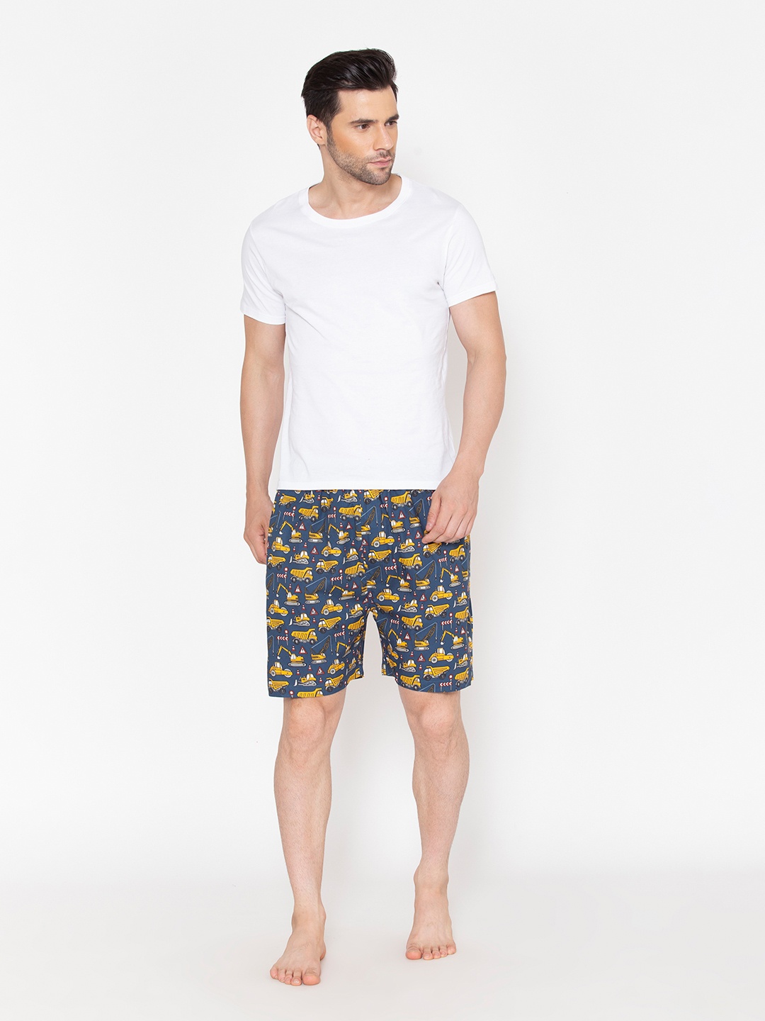 

Fluffalump Men Navy Blue & White Night suit