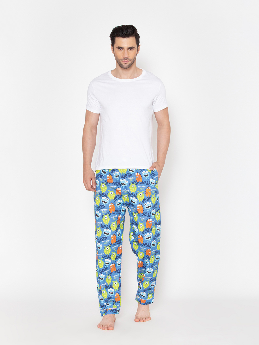 

Fluffalump Men Blue & White Night suit