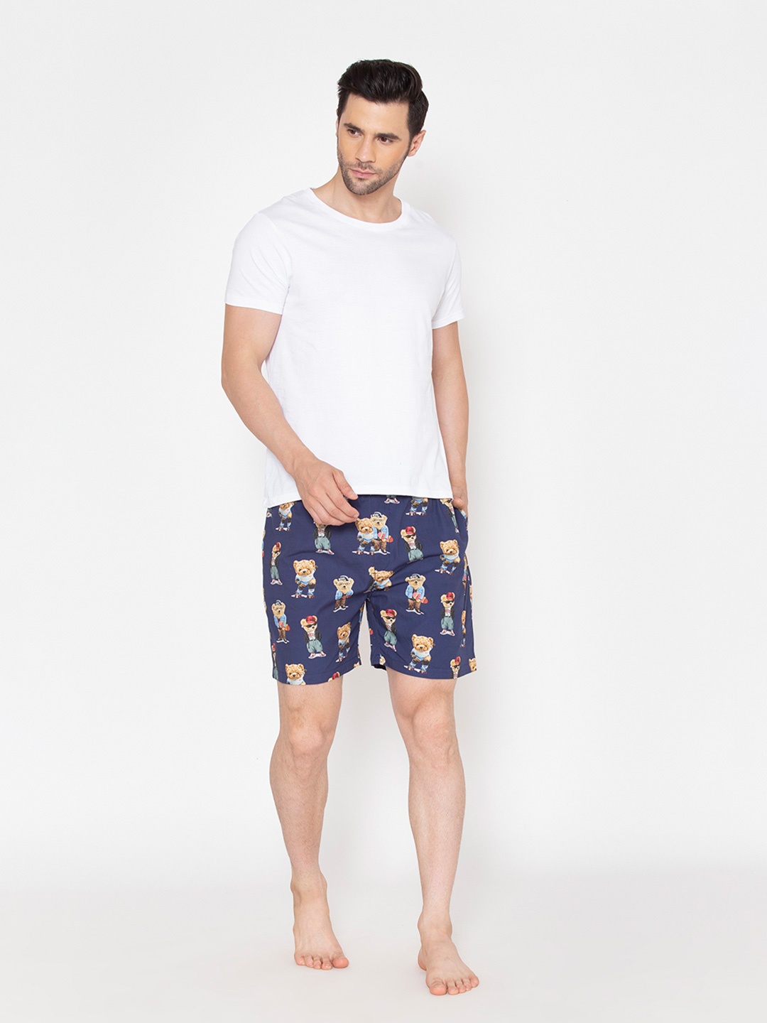 

Fluffalump Men Navy Blue & White Night suit