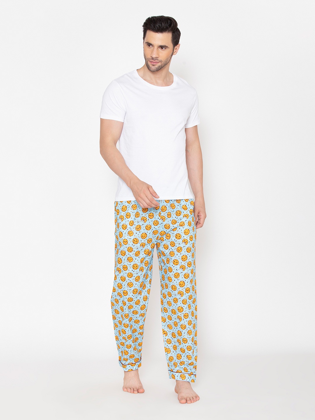 

Fluffalump Men Blue & White Night suit
