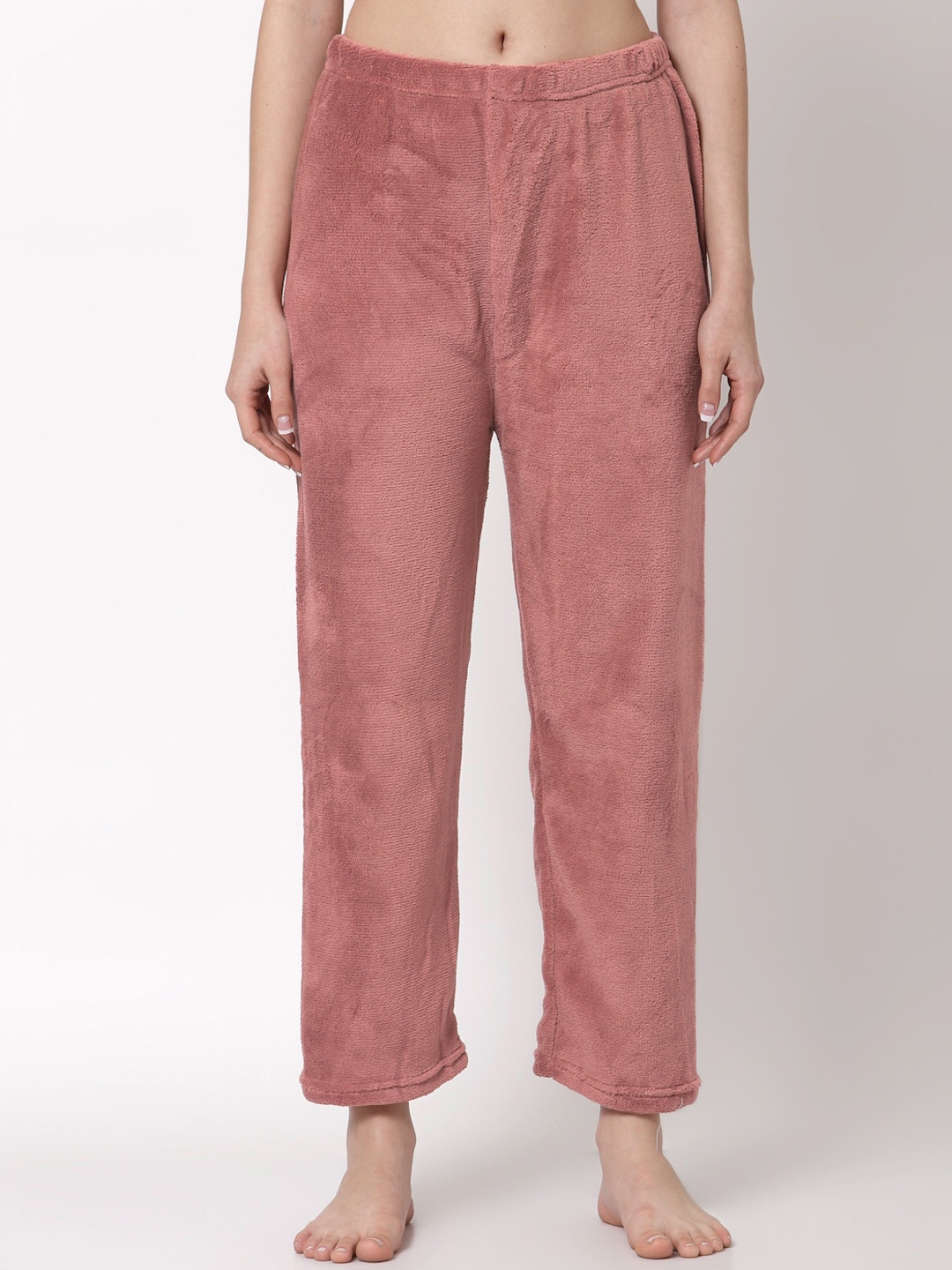 

KLOTTHE Women Rust-Colored Woolen Solid Lounge Pants