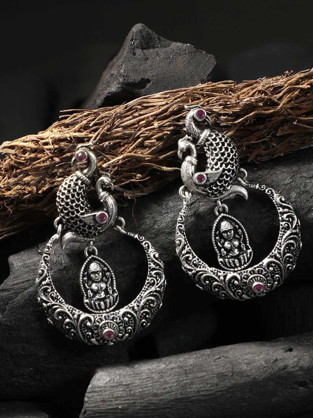 

Adwitiya Collection Silver-Toned Classic Drop Earrings