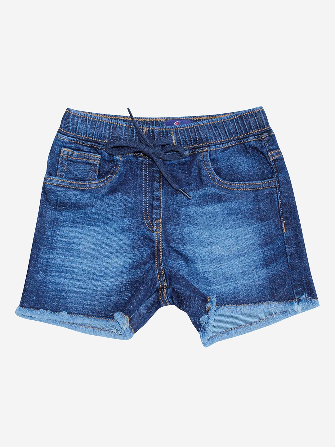 

KiddoPanti Girls Blue Washed Denim Shorts