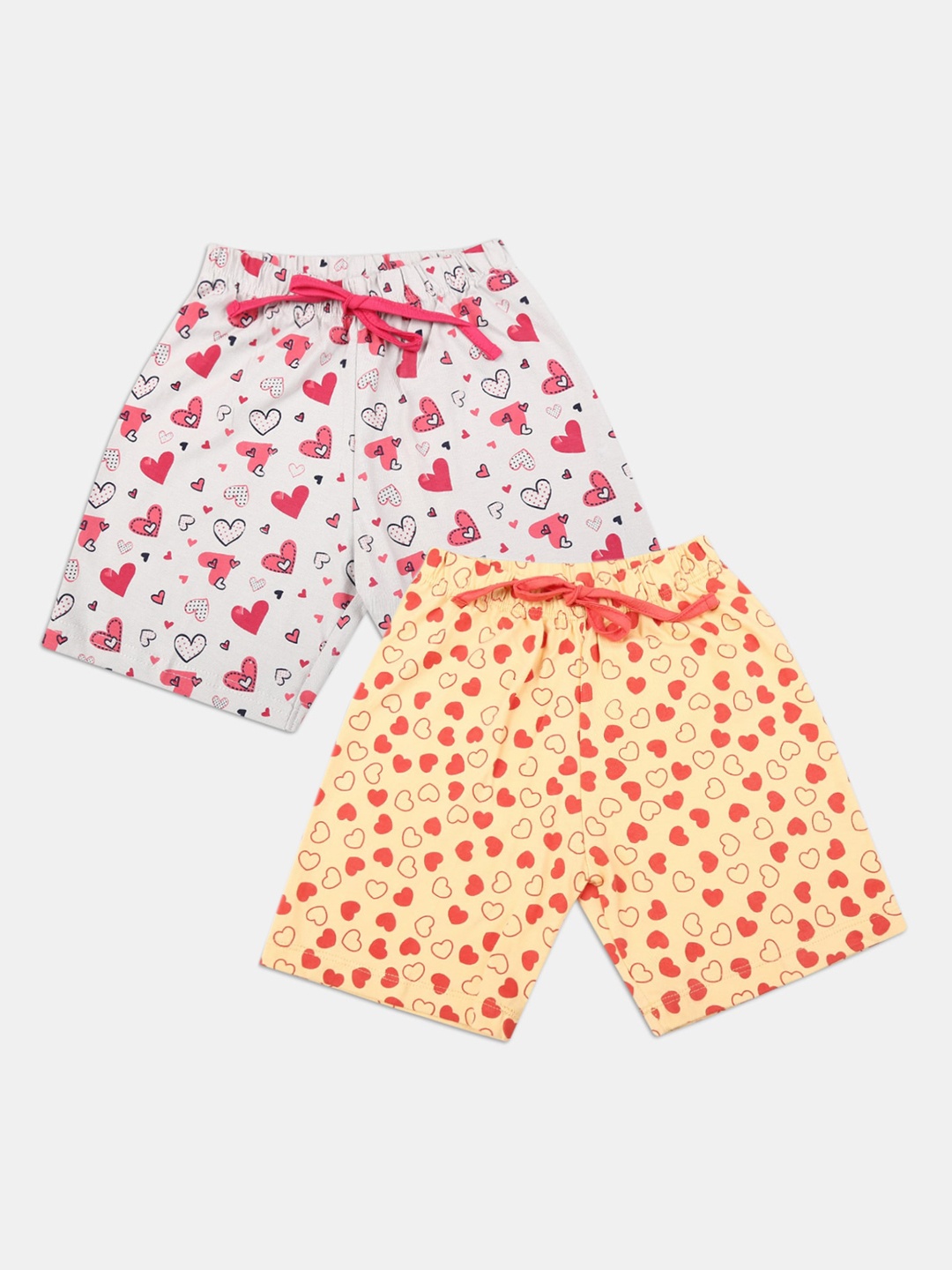 

V-Mart Girls Pack Of 2 Floral Printed Shorts, Grey