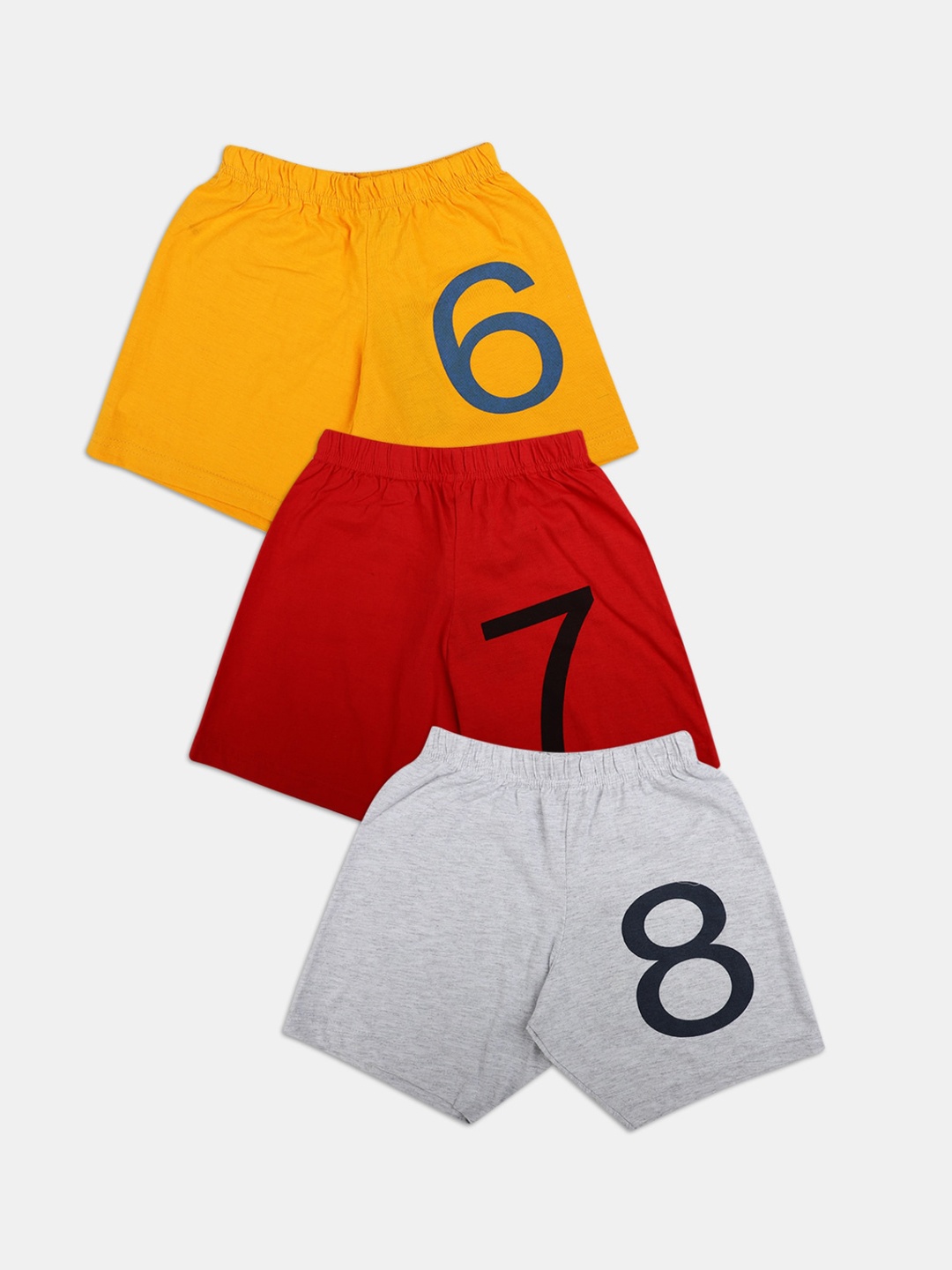 

V-Mart Boys Beige & Red Pack Of 3 Printed Shorts