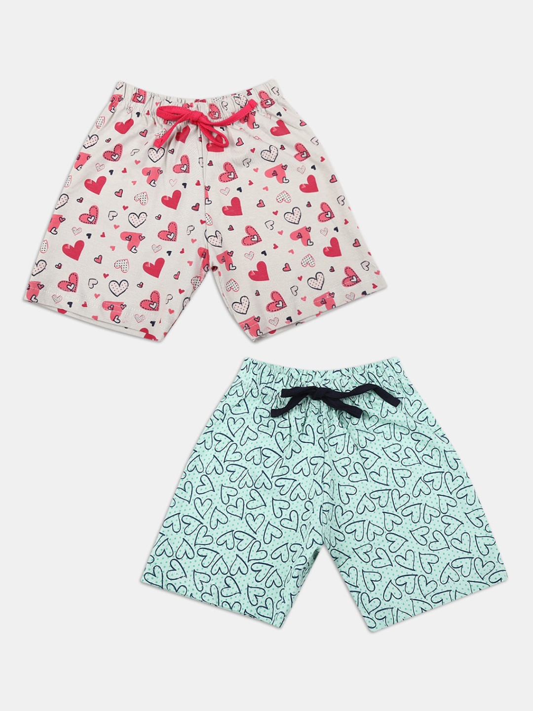 

V-Mart Girls Pack of 2 Floral Printed Shorts, Grey