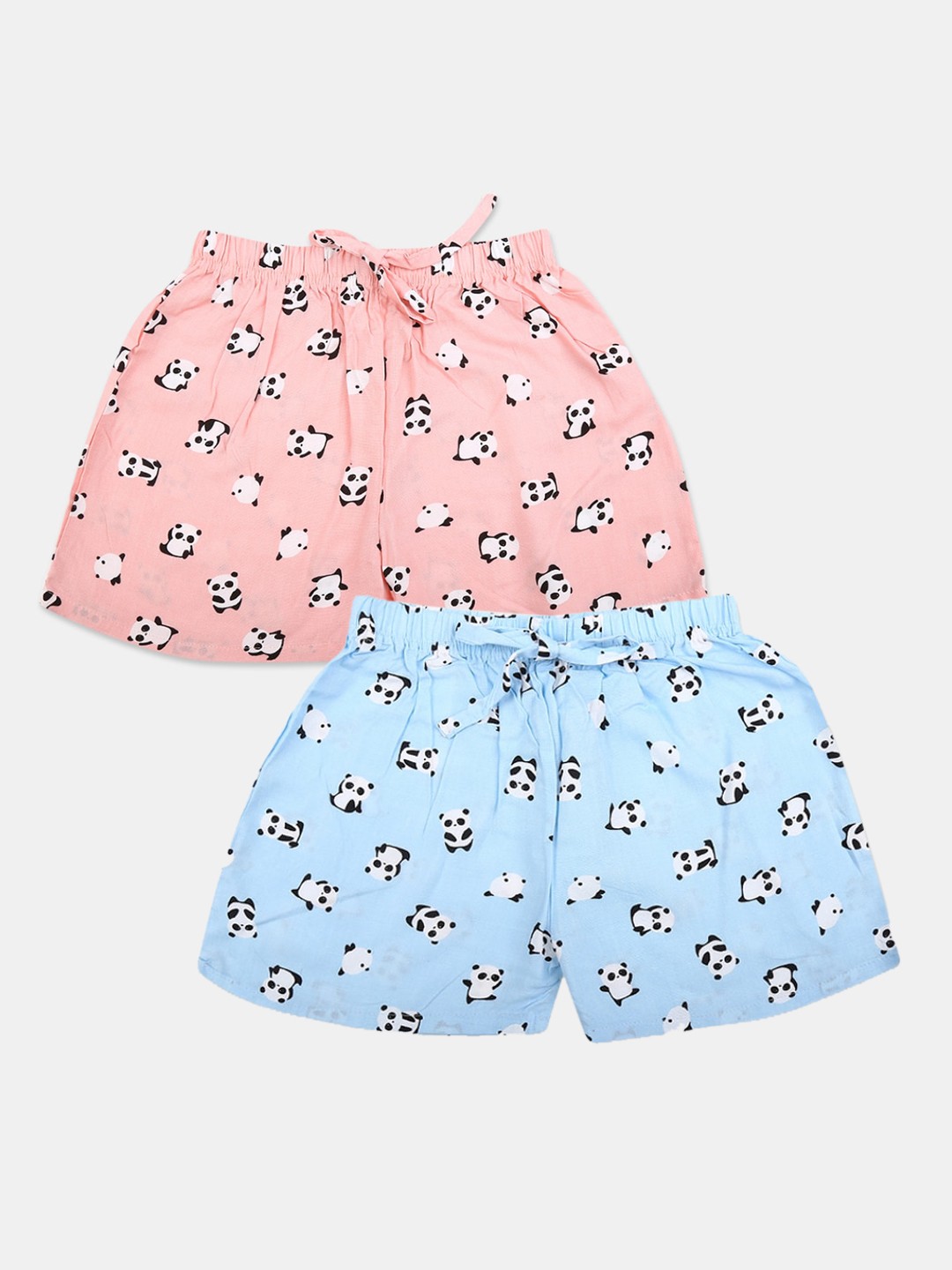 

V-Mart Girls Pack of 2 Conversational Printed Shorts, Blue