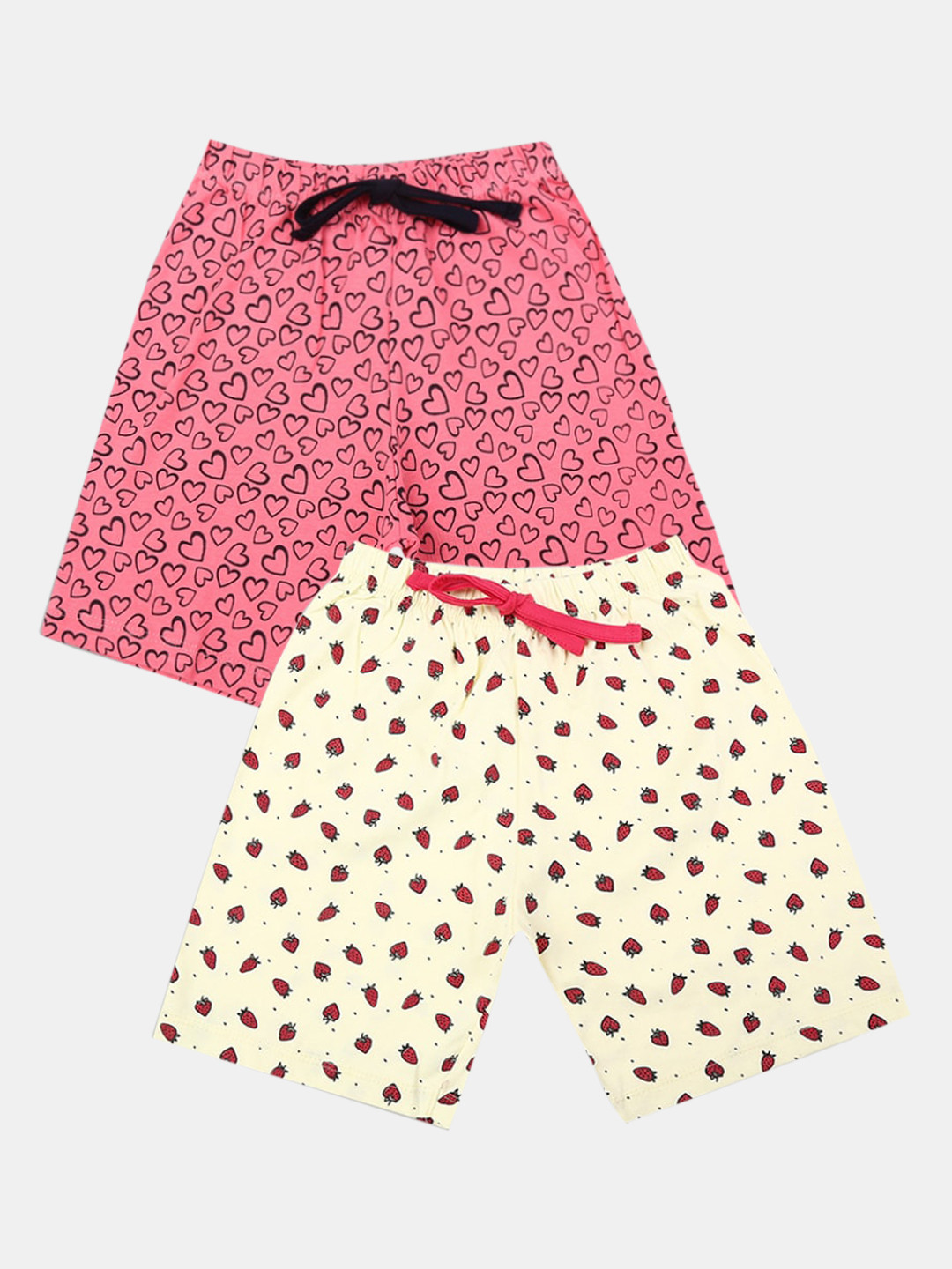 

V-Mart Girls Pack Of 2 Fuchsia Printed Shorts