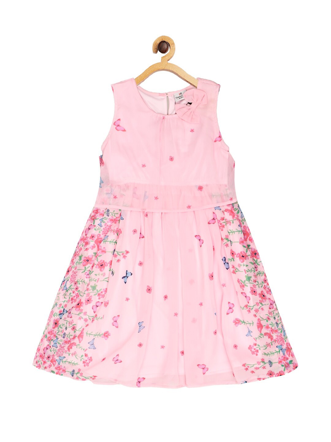 

Creative Kids Pink Floral Layered A-Line Dress
