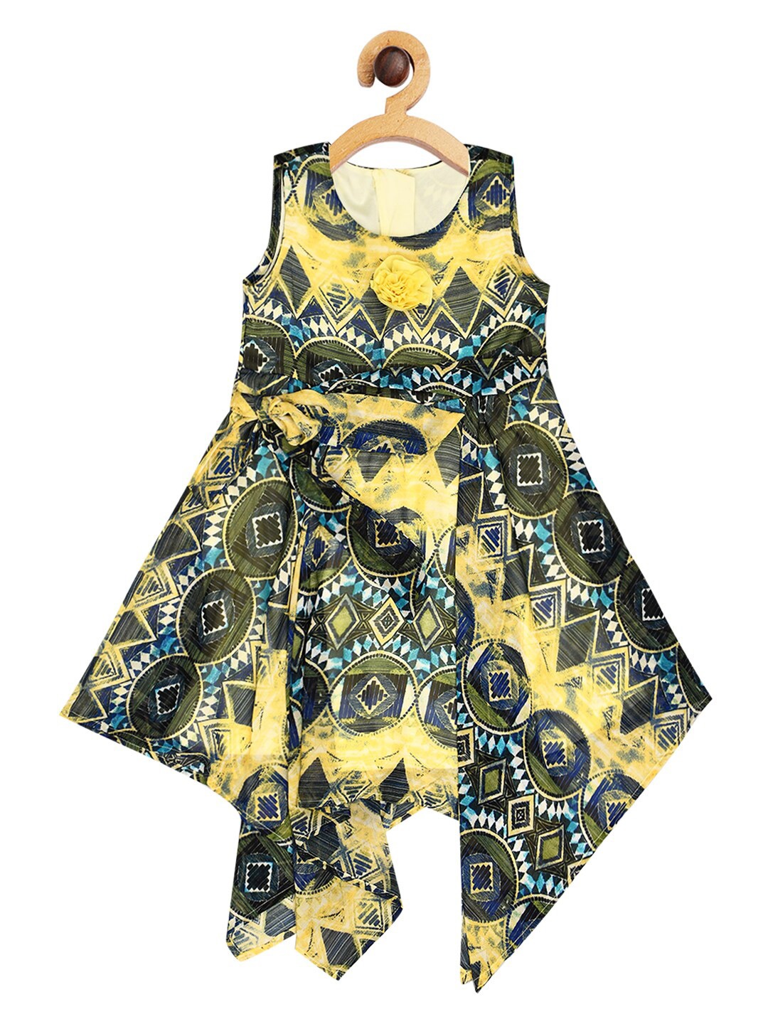 

Creative Kids Green Ethnic Motifs Georgette Dress