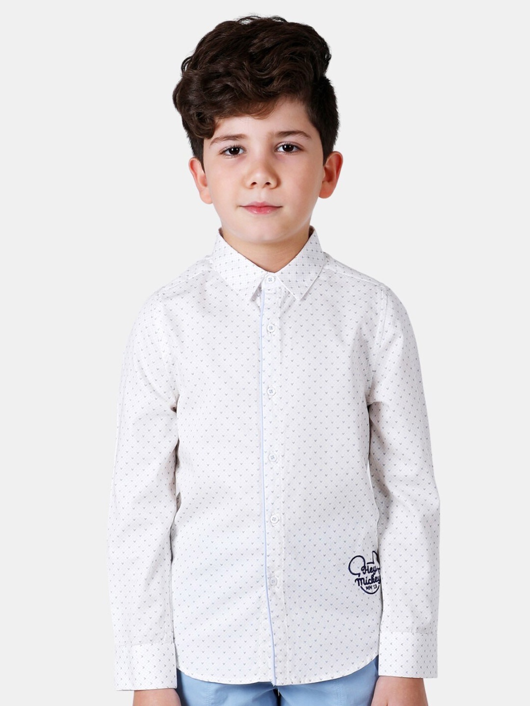 

One Friday Boys White Relaxed Printed Casual Shirt