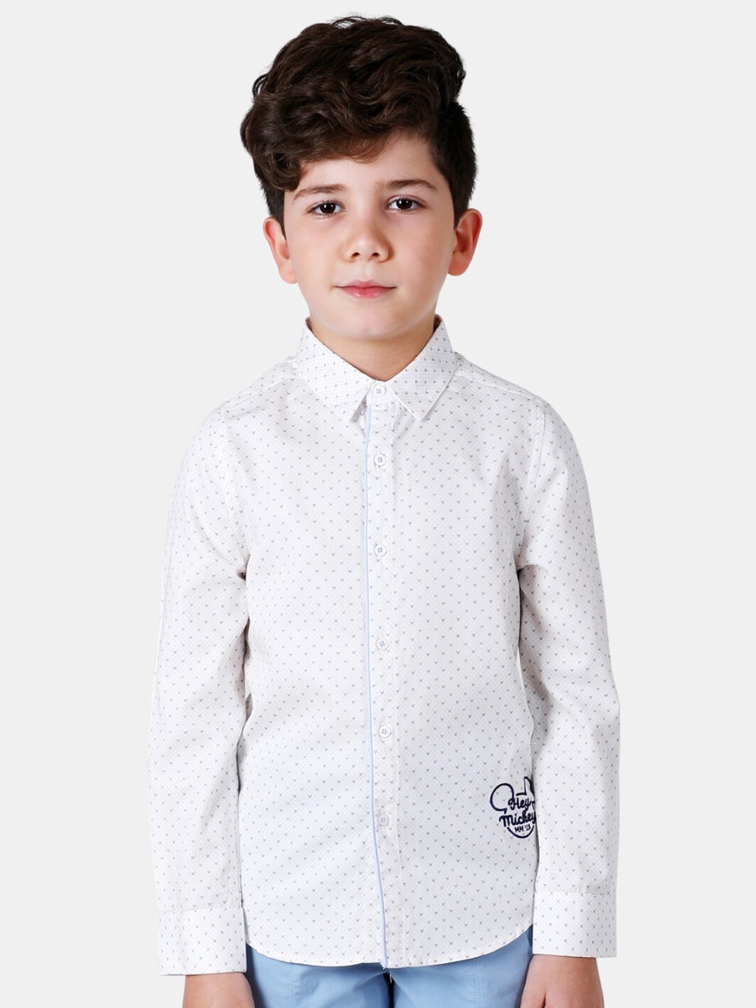 

One Friday Boys White Relaxed Printed Casual Shirt