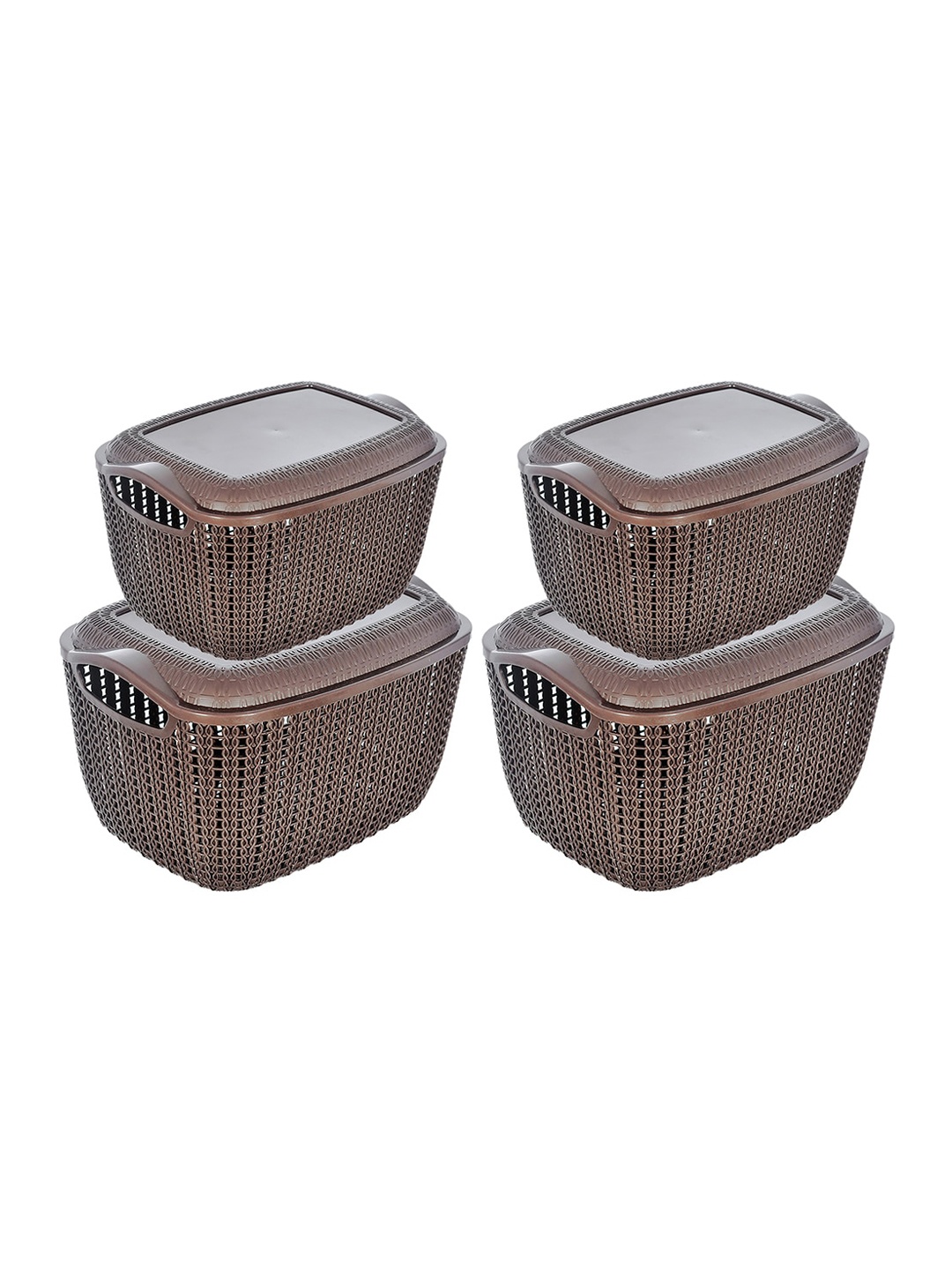 

Kuber Industries Set Of 4 Brown Kitchen Storage Basket