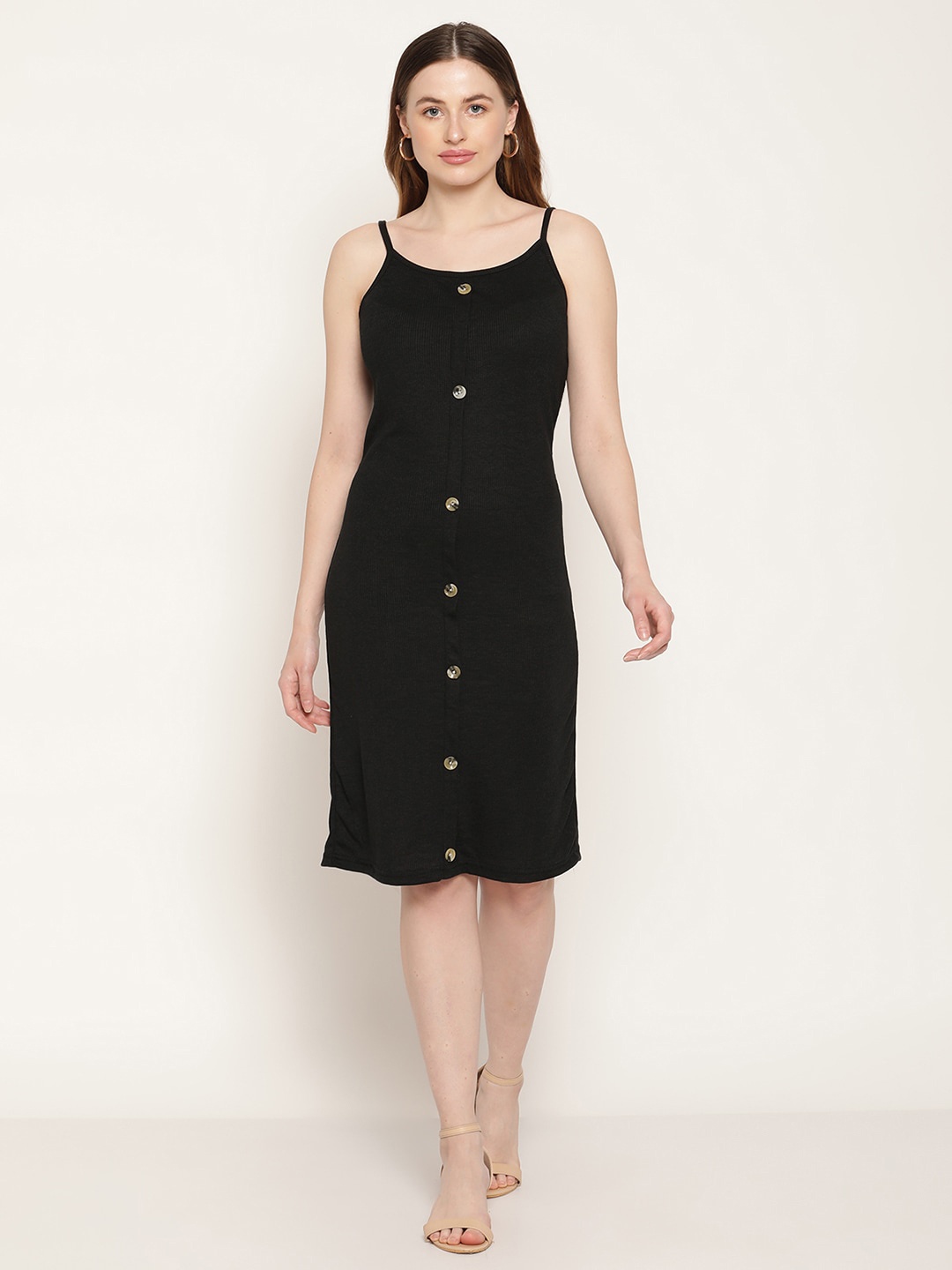 

Miaz Lifestyle Black A-Line Dress