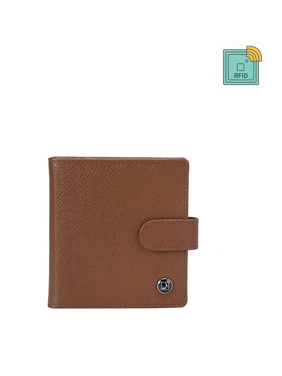 

Da Milano Men Brown & Gunmetal-Toned Textured Leather Money Clip